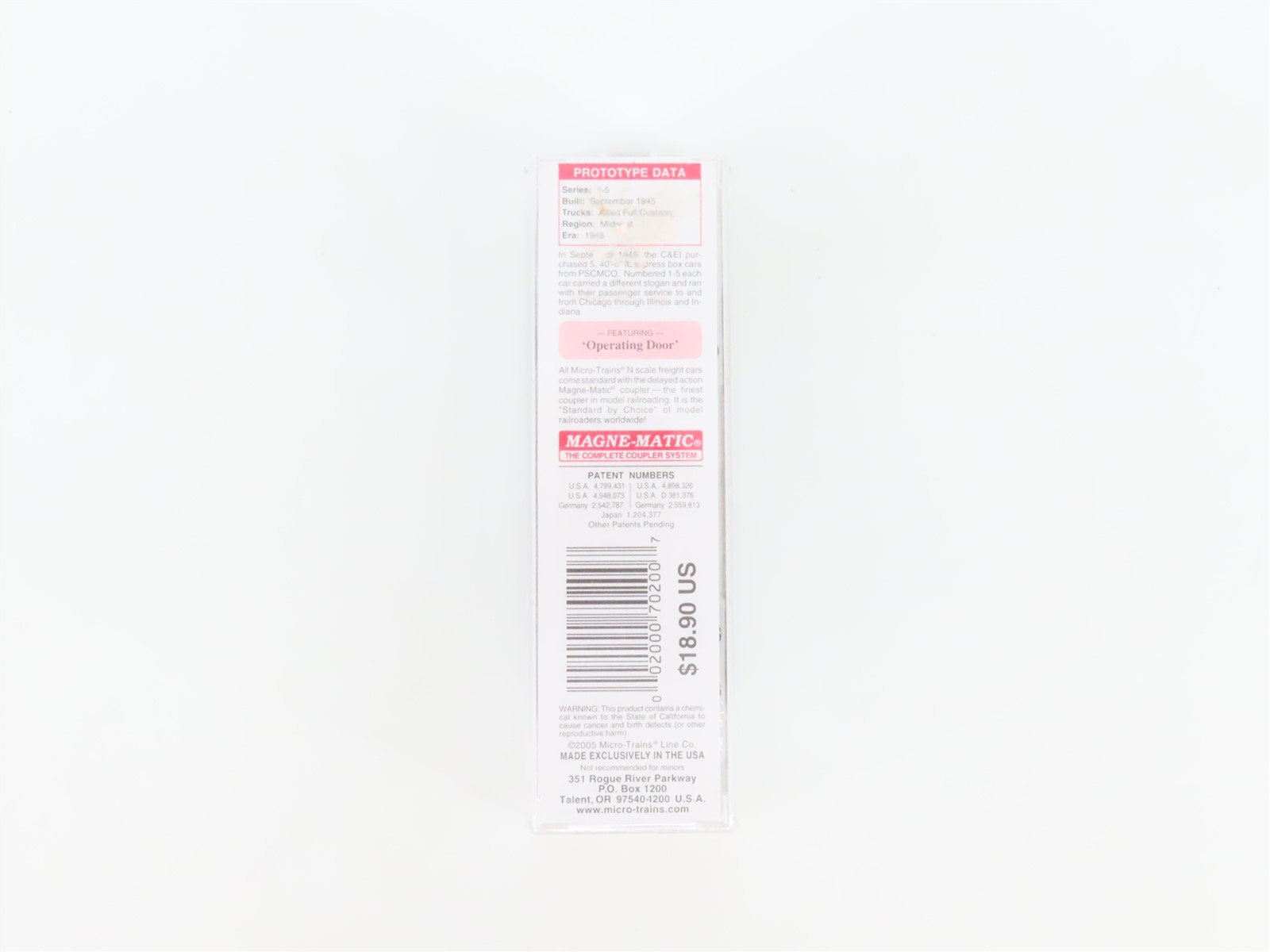 N Scale Micro-Trains MTL 02000702 C&EI Route of the Dixie Flyers 40' Box Car #2