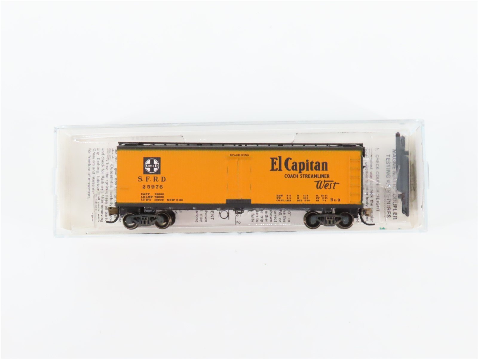 N Scale Kadee Micro-Trains MTL 47240 SFRD Santa Fe El Capitan Reefer #25976