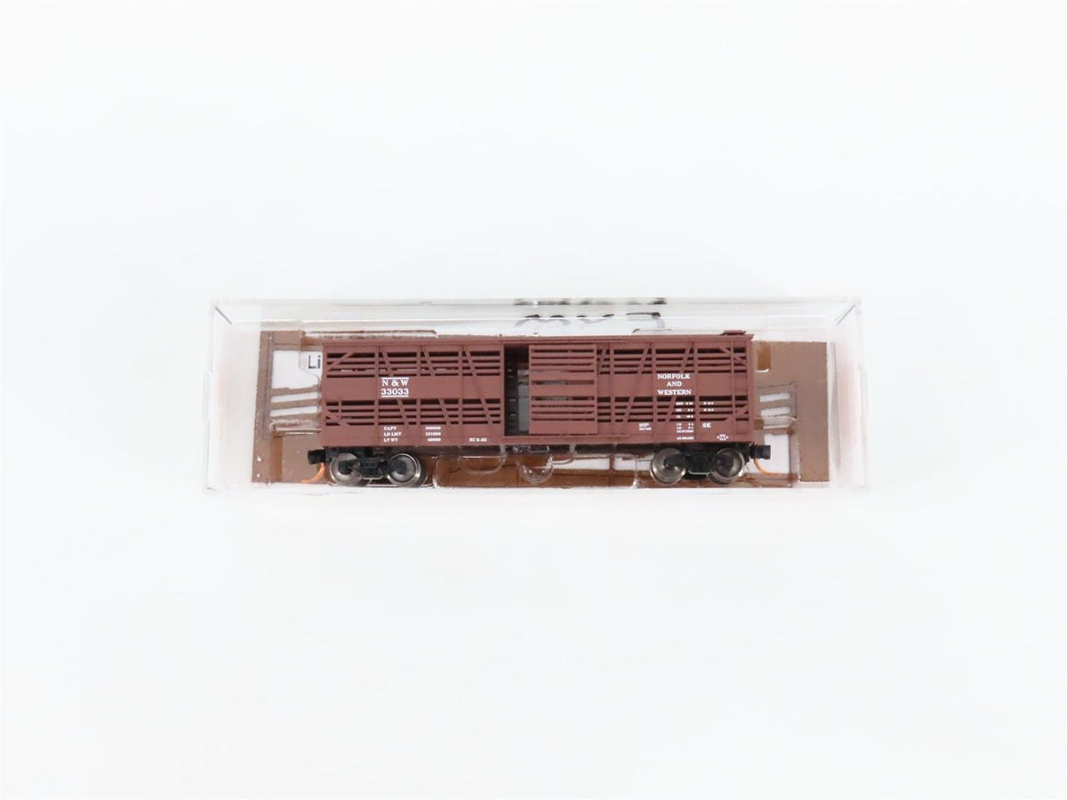 N Scale Micro-Trains MTL 03500150 N&amp;W Norfolk &amp; Western 40&#39; Stock Car #33033