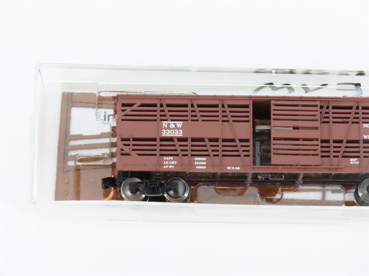 N Scale Micro-Trains MTL 03500150 N&amp;W Norfolk &amp; Western 40&#39; Stock Car #33033
