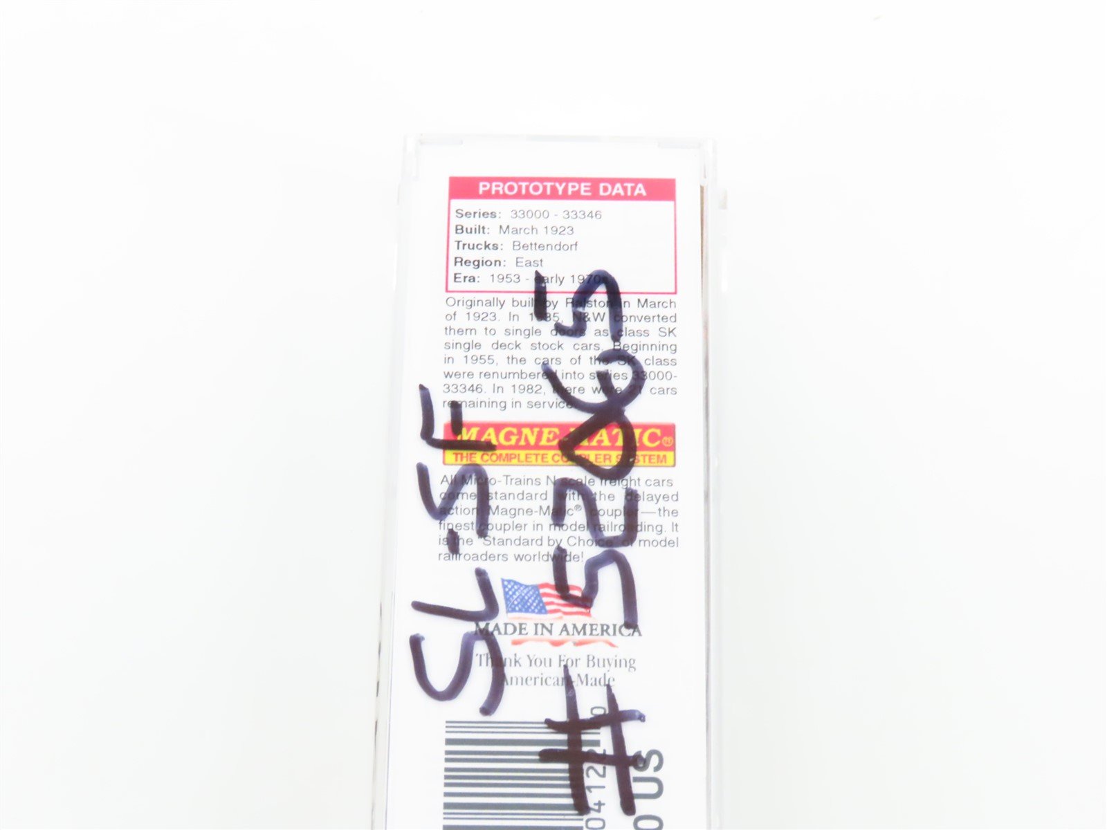 N Scale Micro-Trains MTL 03500150 N&W Norfolk & Western 40' Stock Car #33033