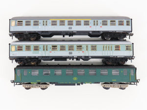 LOT of 3 HO Scale Fleischmann SNCB (Belgium), DB (German) Passenger Cars