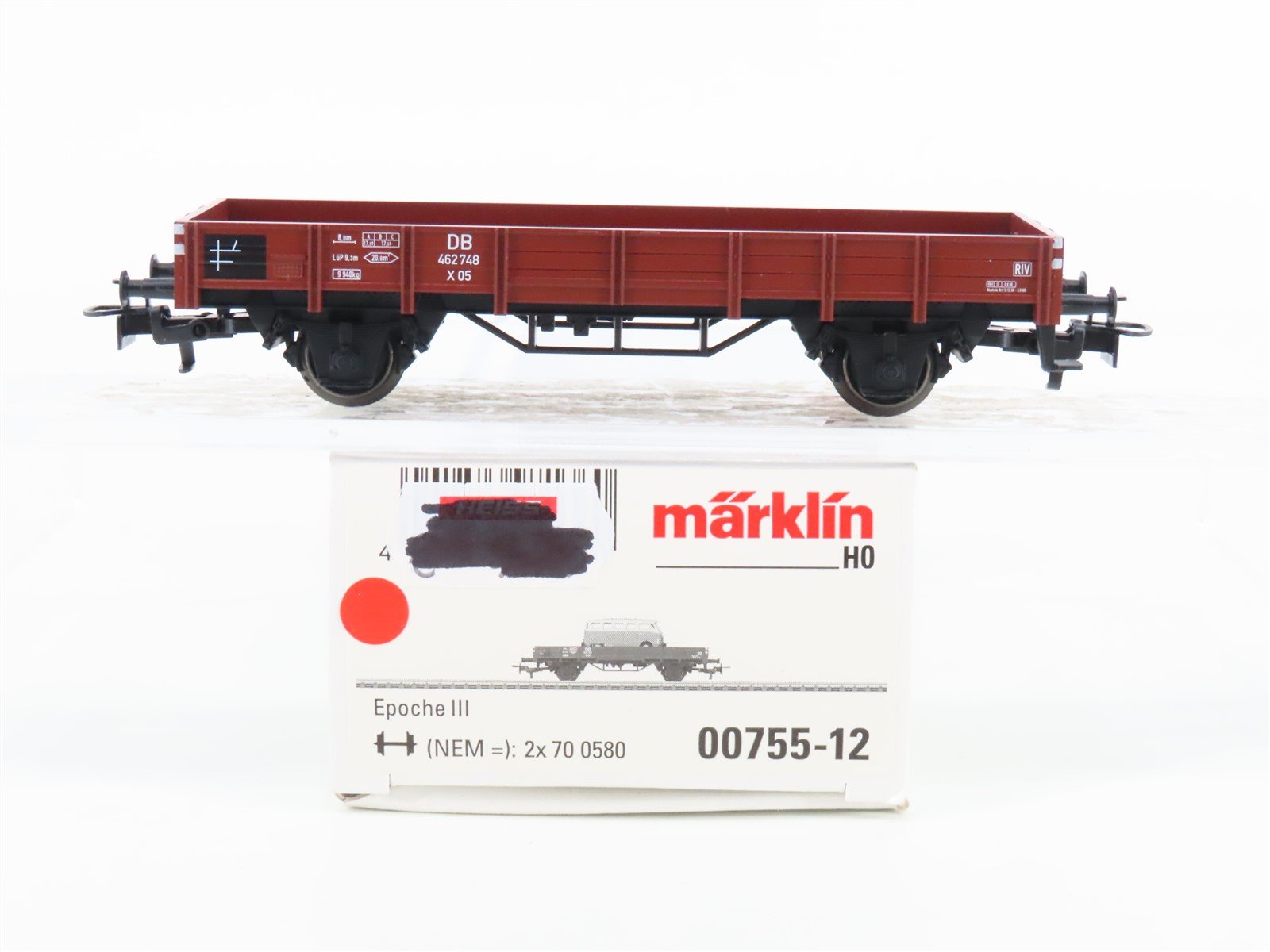 HO Scale Marklin 00755-12 DB Deutsche Bahn Flat Car w/ Volkswagen Van