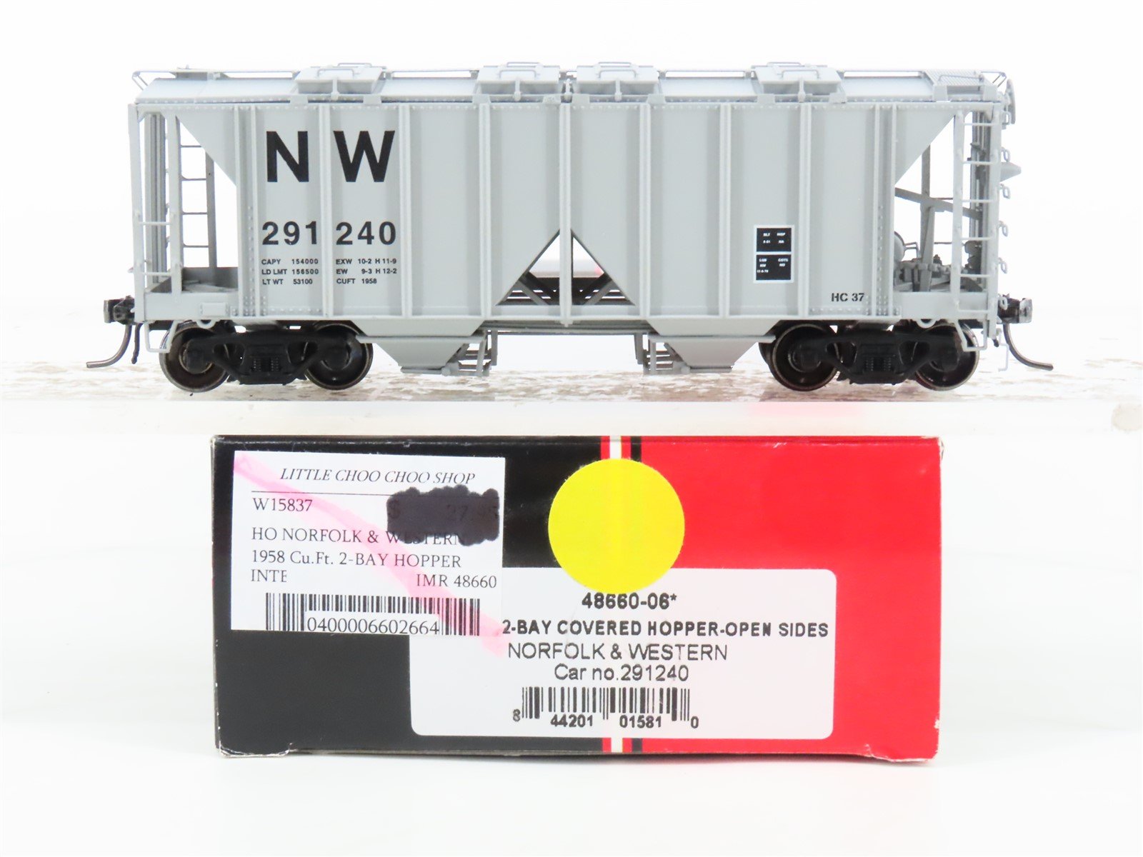 HO Scale InterMountain 48660-06 NW Norfolk & Western 2-Bay Hopper #291240