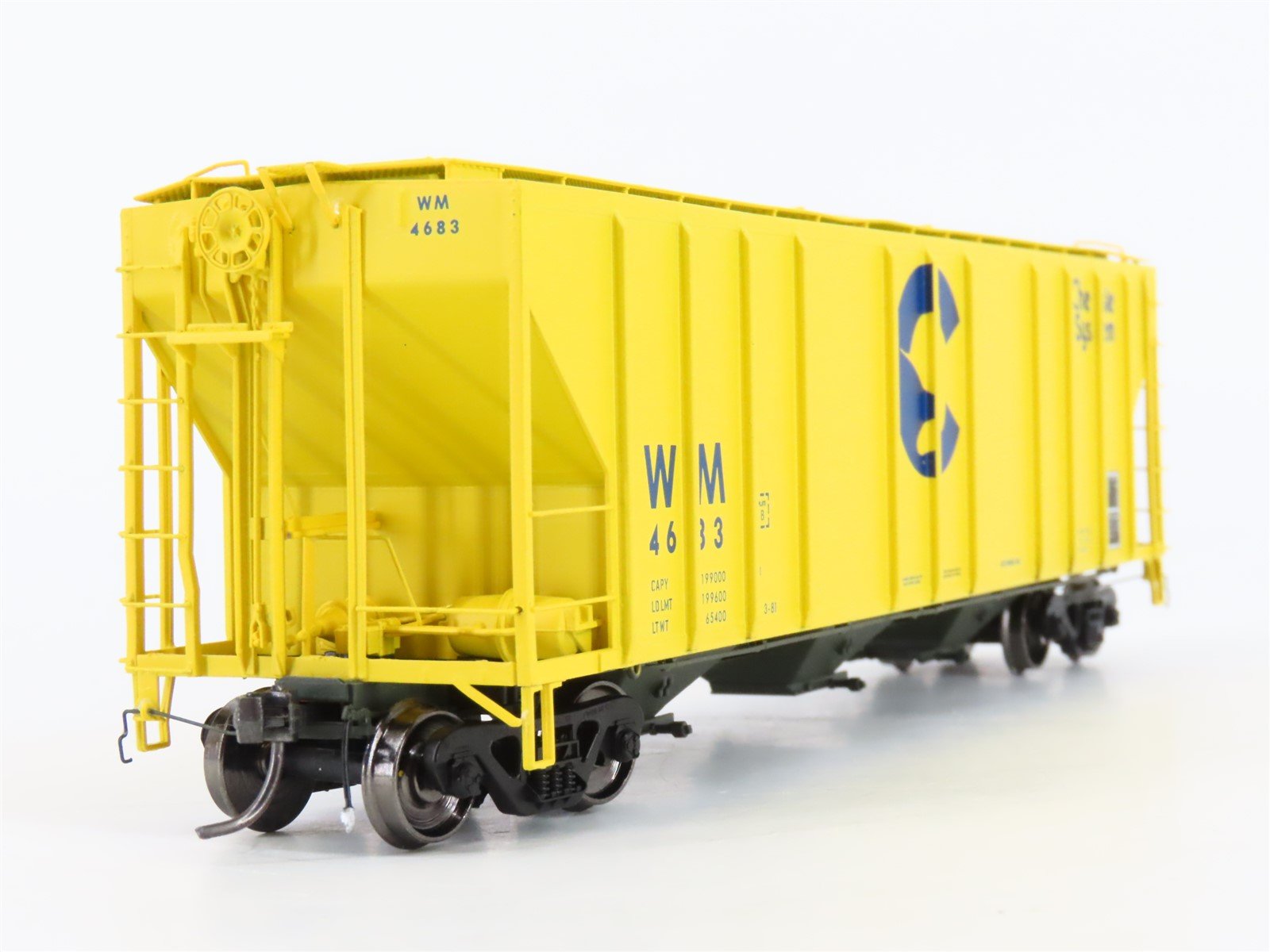 HO Scale ExactRail Platinum EP-80163-4 WM Chessie System 3-Bay Hopper #4683