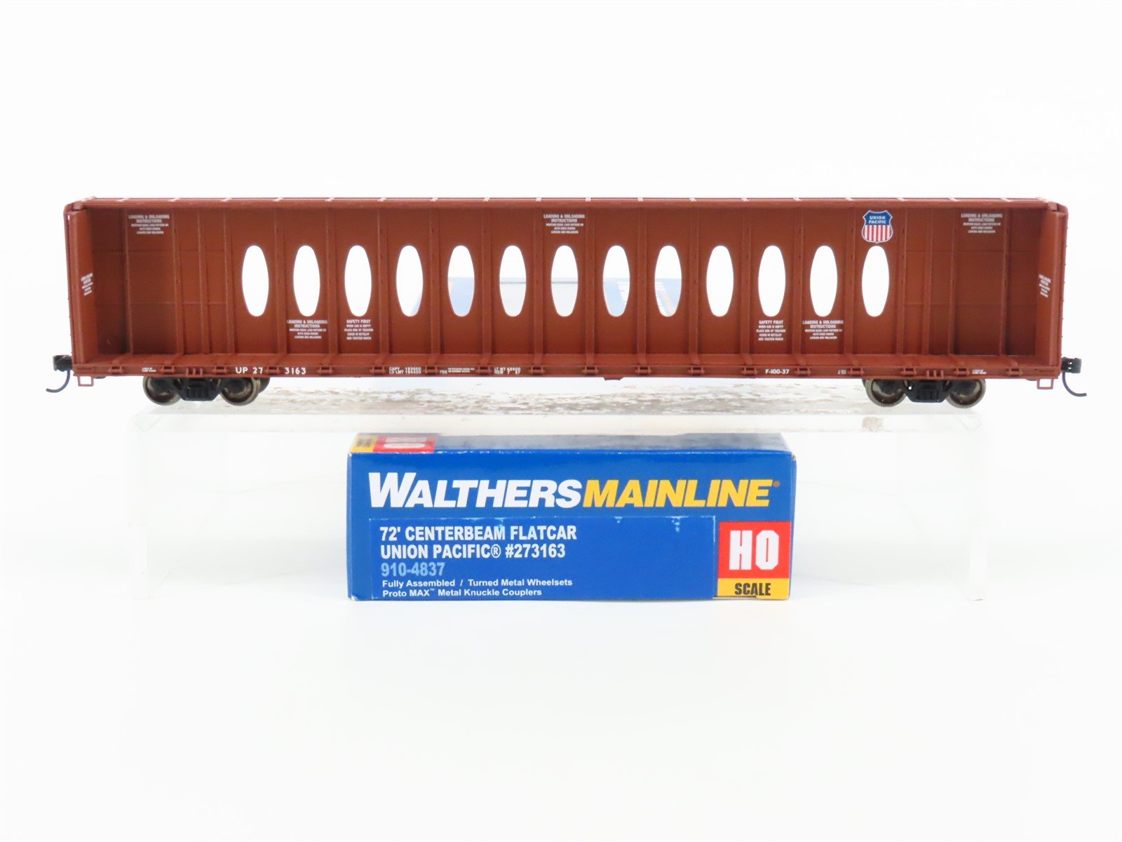 HO Walthers Mainline 910-4837 UP Union Pacific 72' Centerbeam Flat Car #273163