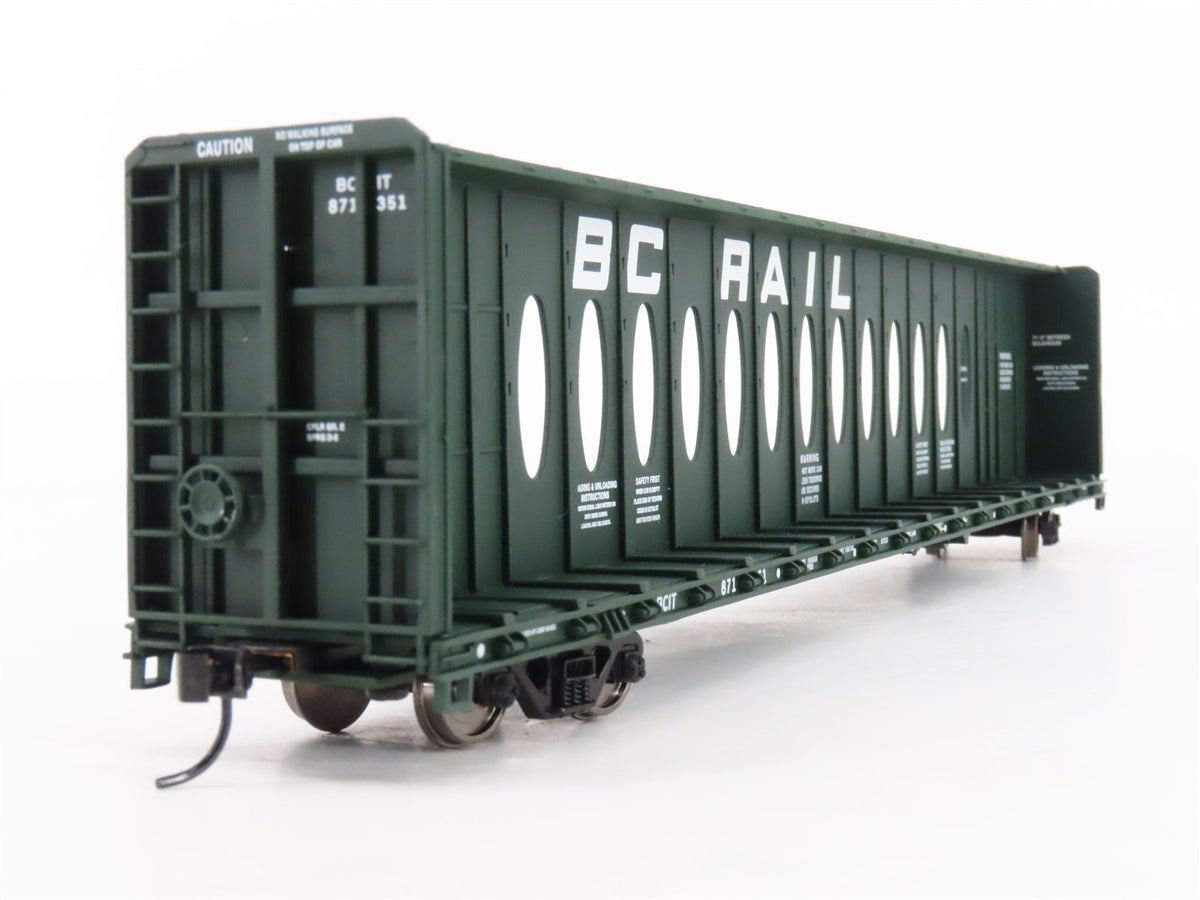 HO Walthers Gold Line 932-4130 BCIT BC Rail 72&#39; Centerbeam Flat Car #871351