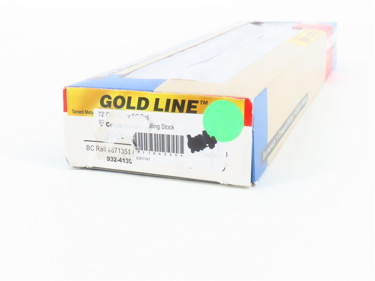 HO Walthers Gold Line 932-4130 BCIT BC Rail 72&#39; Centerbeam Flat Car #871351