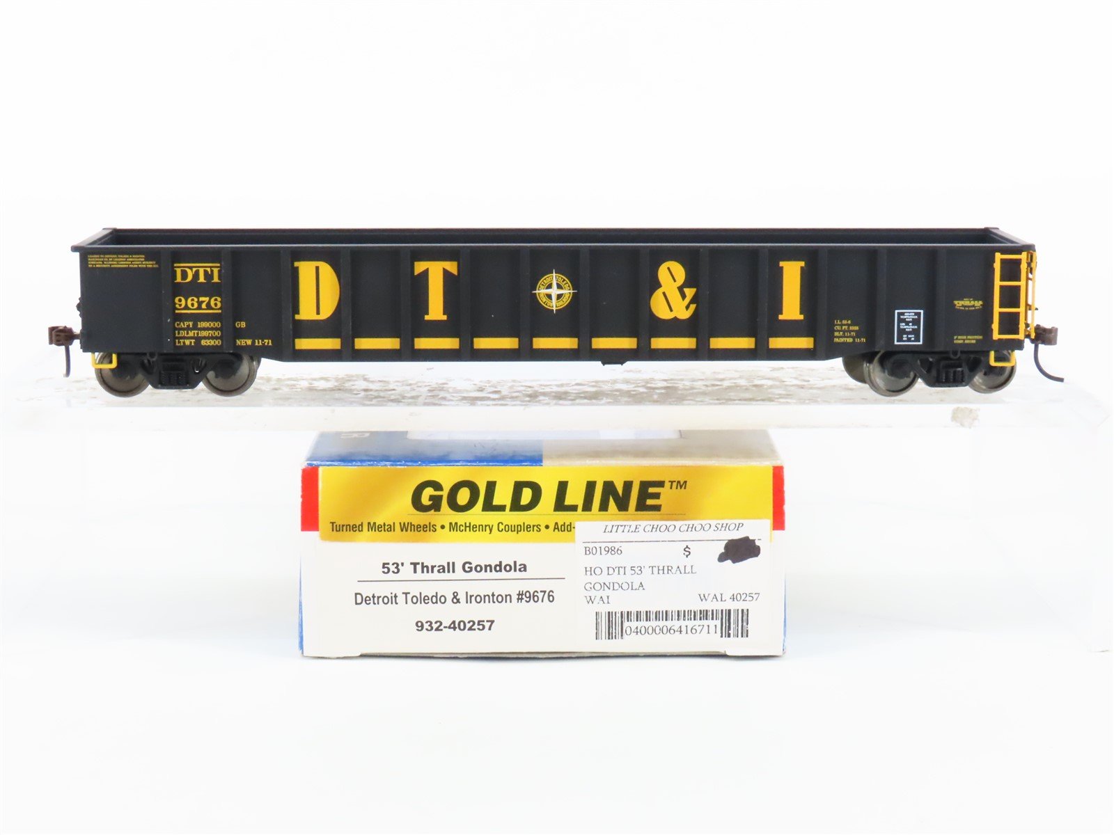 HO Walthers Gold Line 932-40257 DTI Detroit Toledo & Ironton 53' Gondola #9676