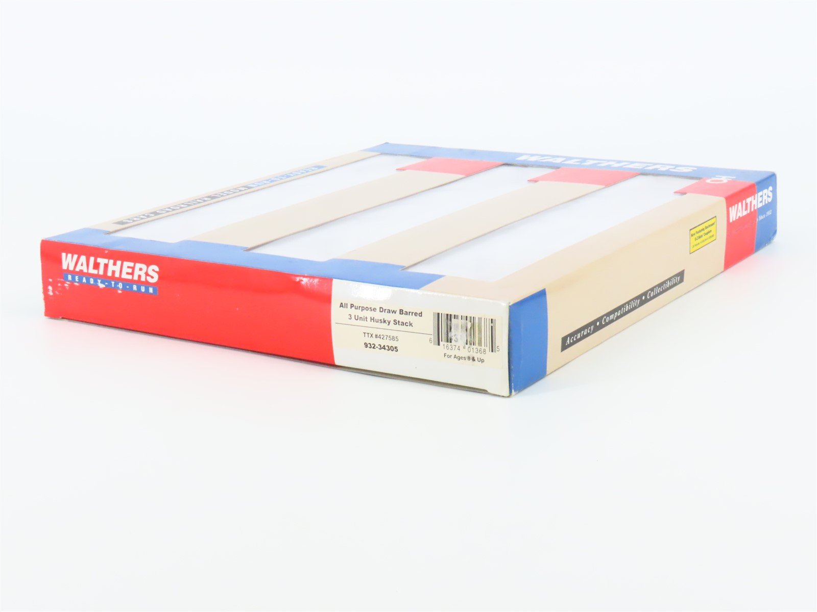 HO Walthers 932-34305 TTX All Purpose Draw Barred 3-Unit Husky Stack #427585