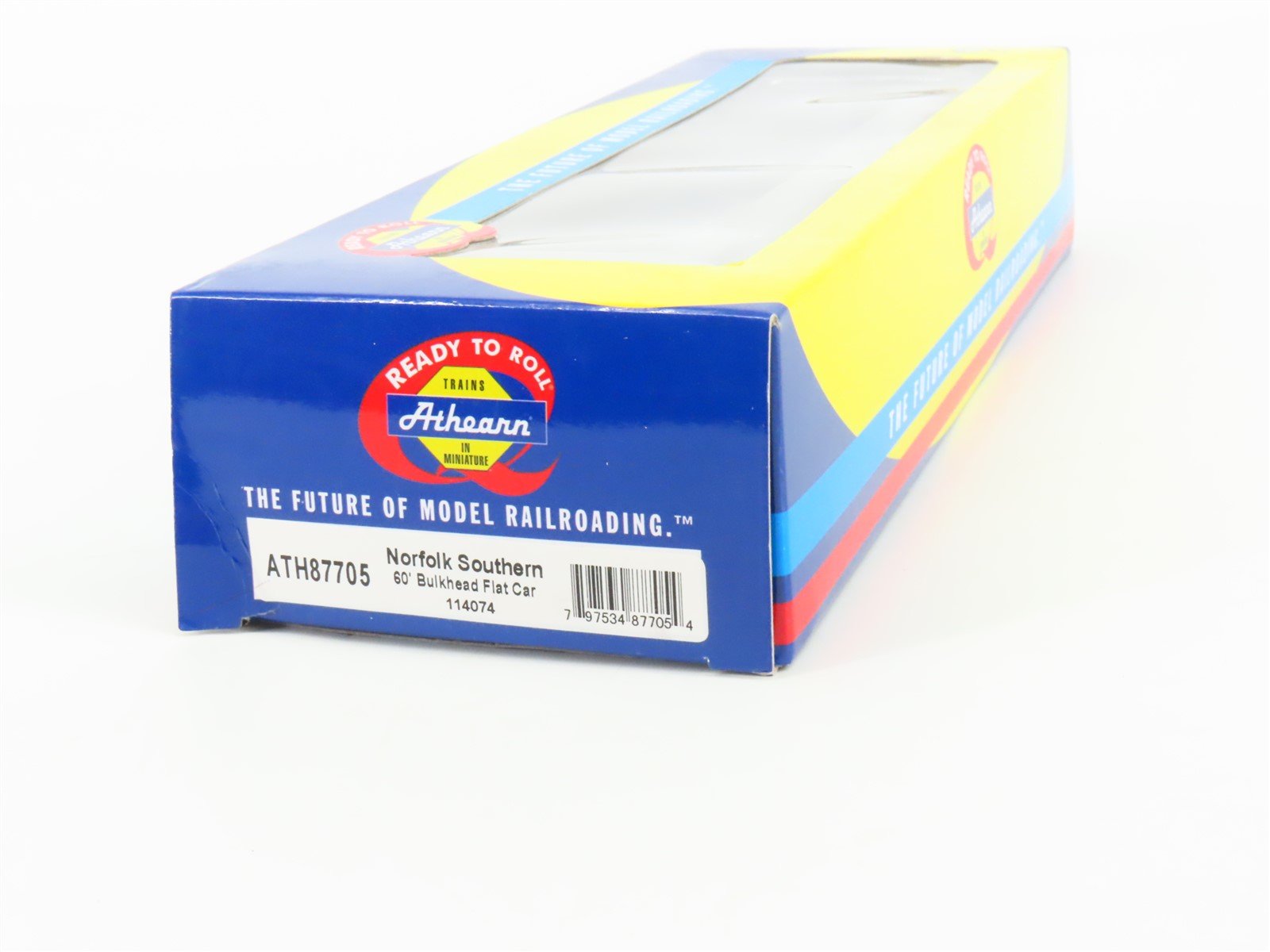 HO Scale Athearn ATH87705 NS Norfolk Southern 60' Bulkhead Flat Car #114074