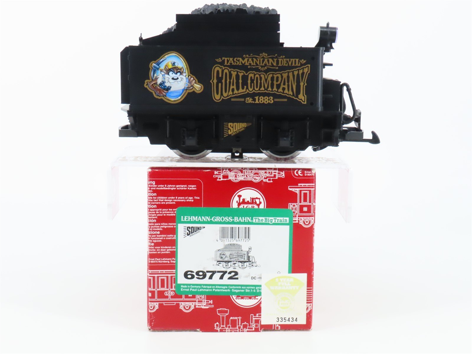 G Scale LGB 69772 Tasmanian Devil Coal Powered Steam Locomotive Tender