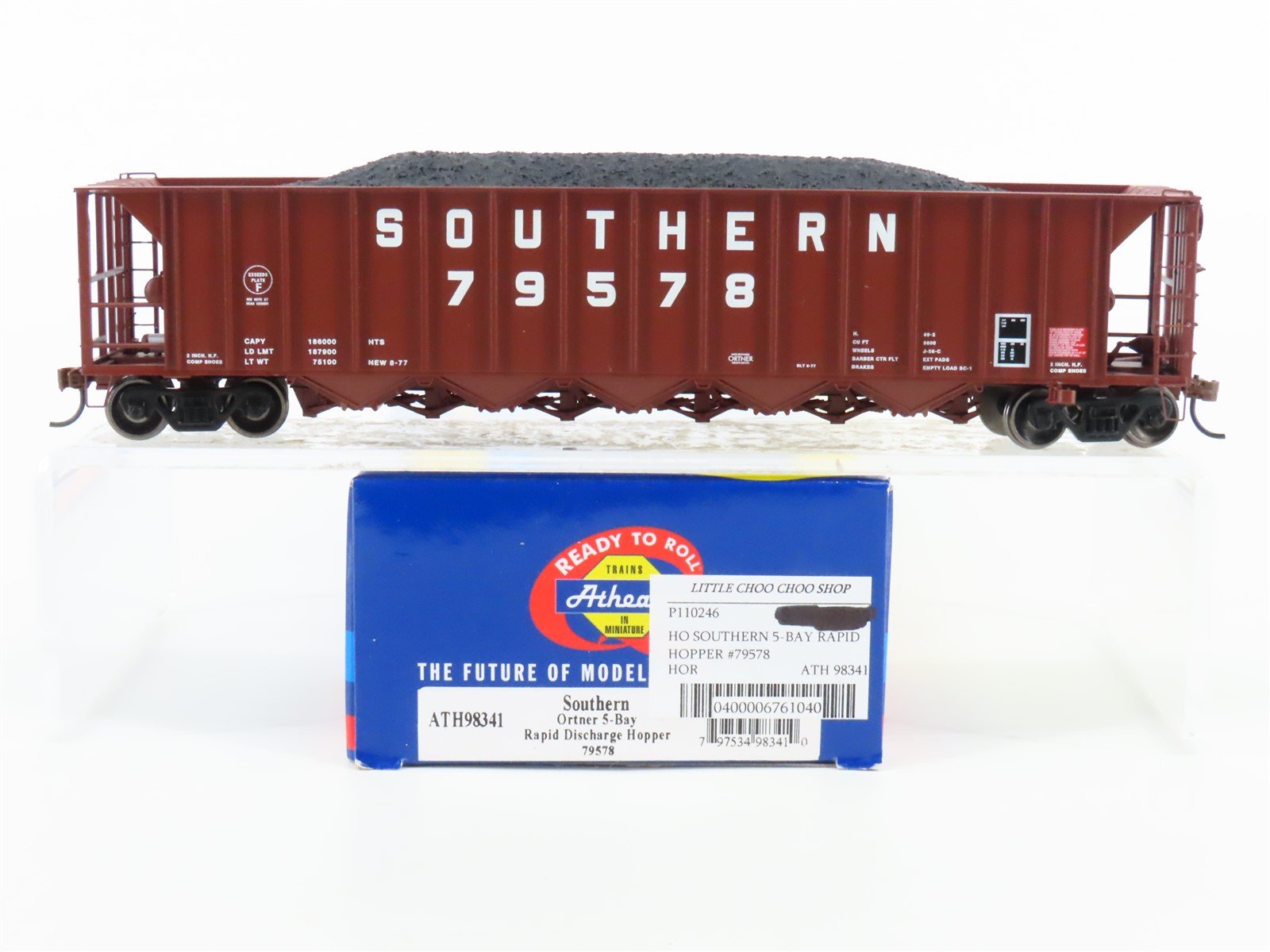 HO Athearn ATH98341 SOU Southern Ortner 5-Bay Rapid Discharge Hopper #79578