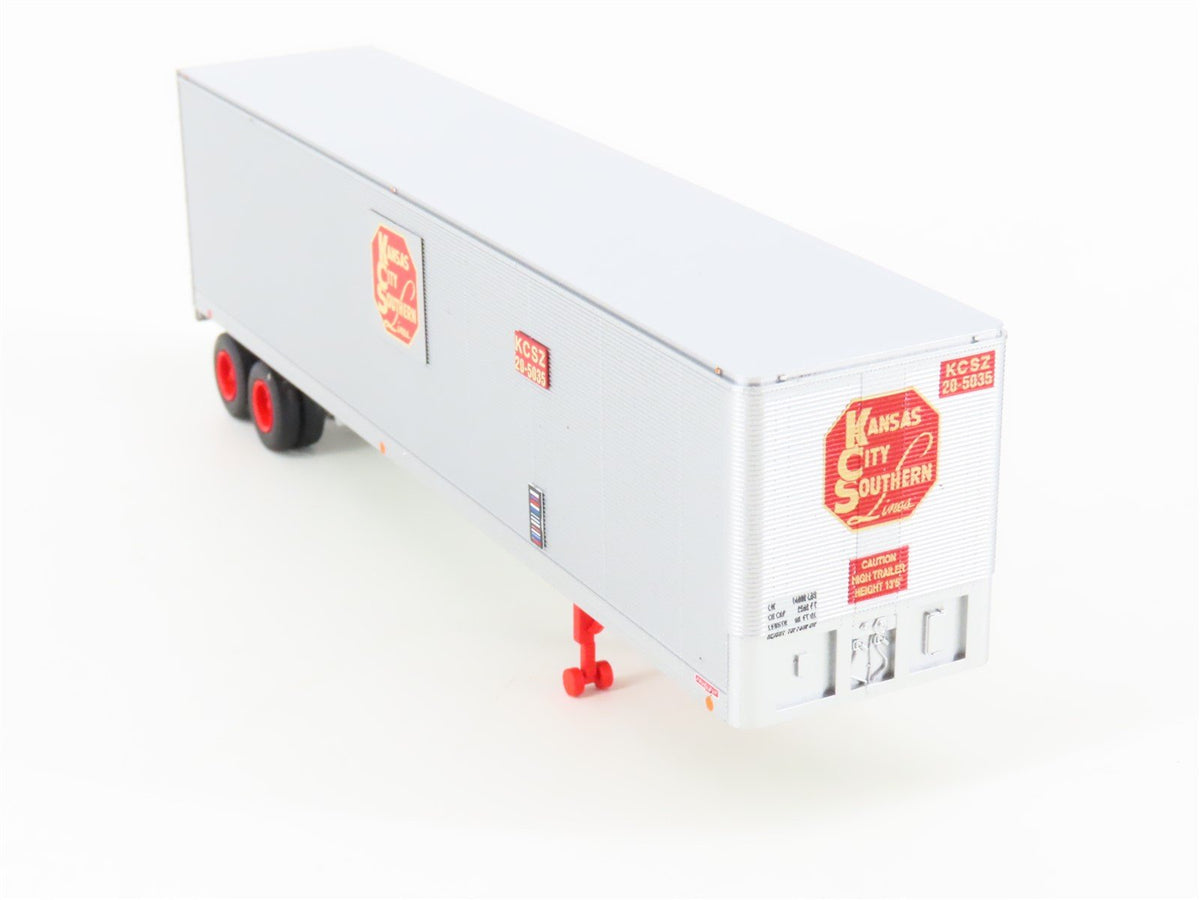 HO Scale Athearn ATH14541 KCSZ Kansas City Southern 40&#39; Beaded Z-Van Trailer