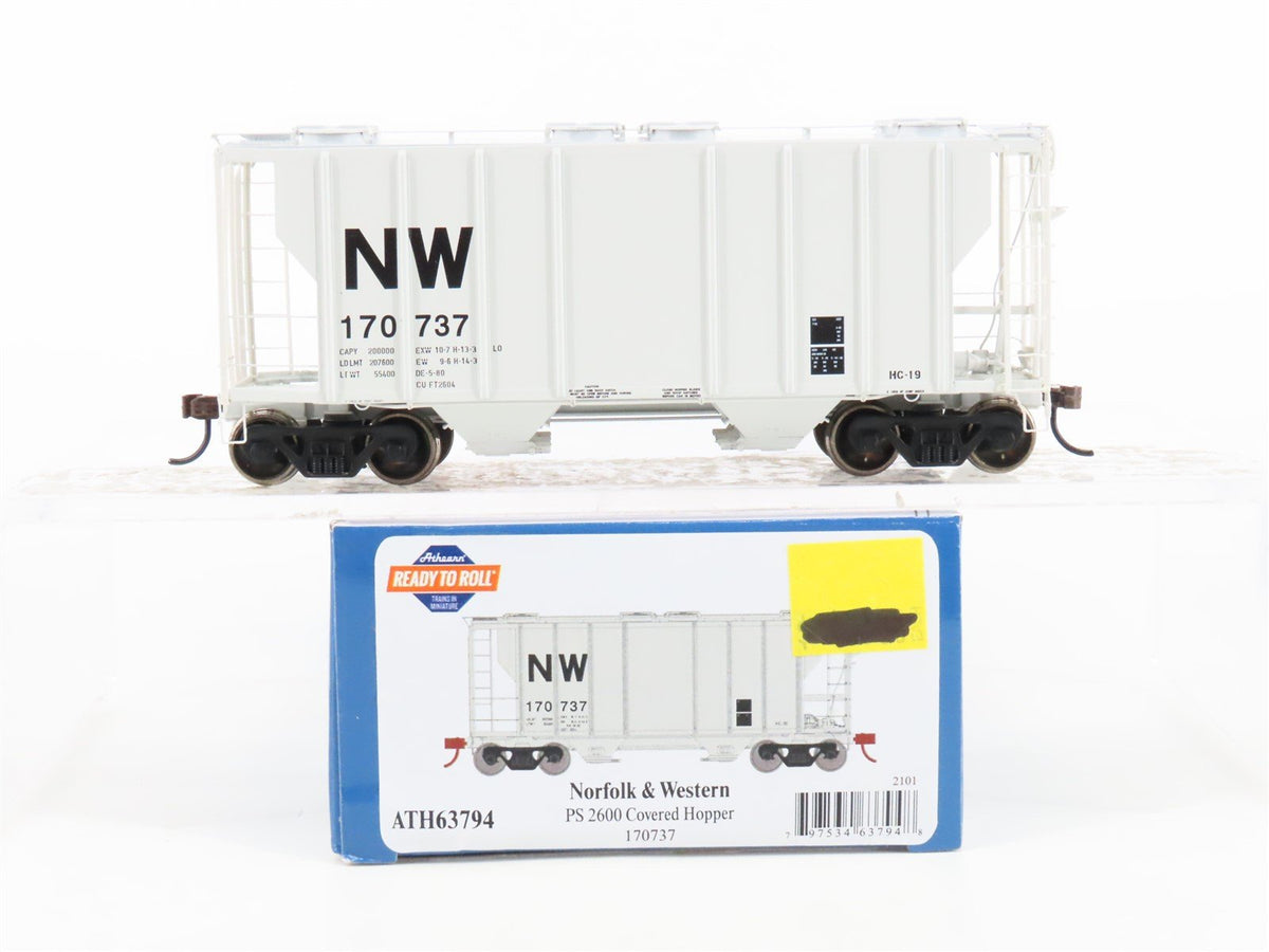 HO Scale Athearn ATH63794 NW Norfolk &amp; Western 2-Bay Covered Hopper #170737