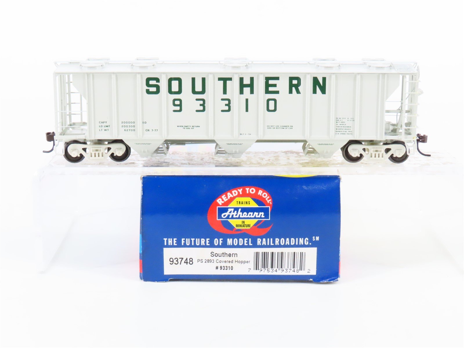 HO Scale Athearn 93748 SOU Southern Railway 3-Bay Covered Hopper #93310