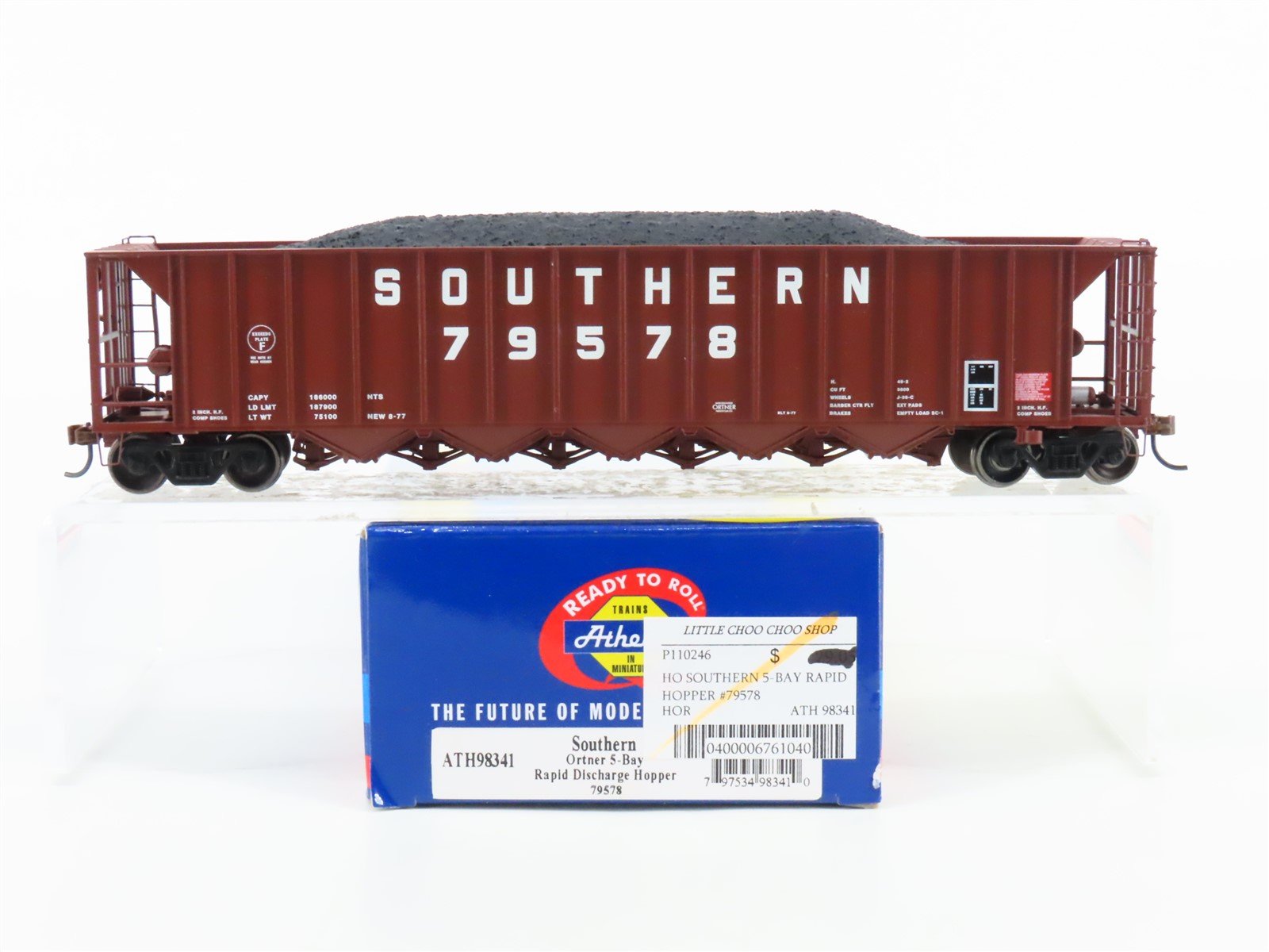 HO Athearn ATH98341 SOU Southern Ortner 5-Bay Rapid Discharge Hopper #79578