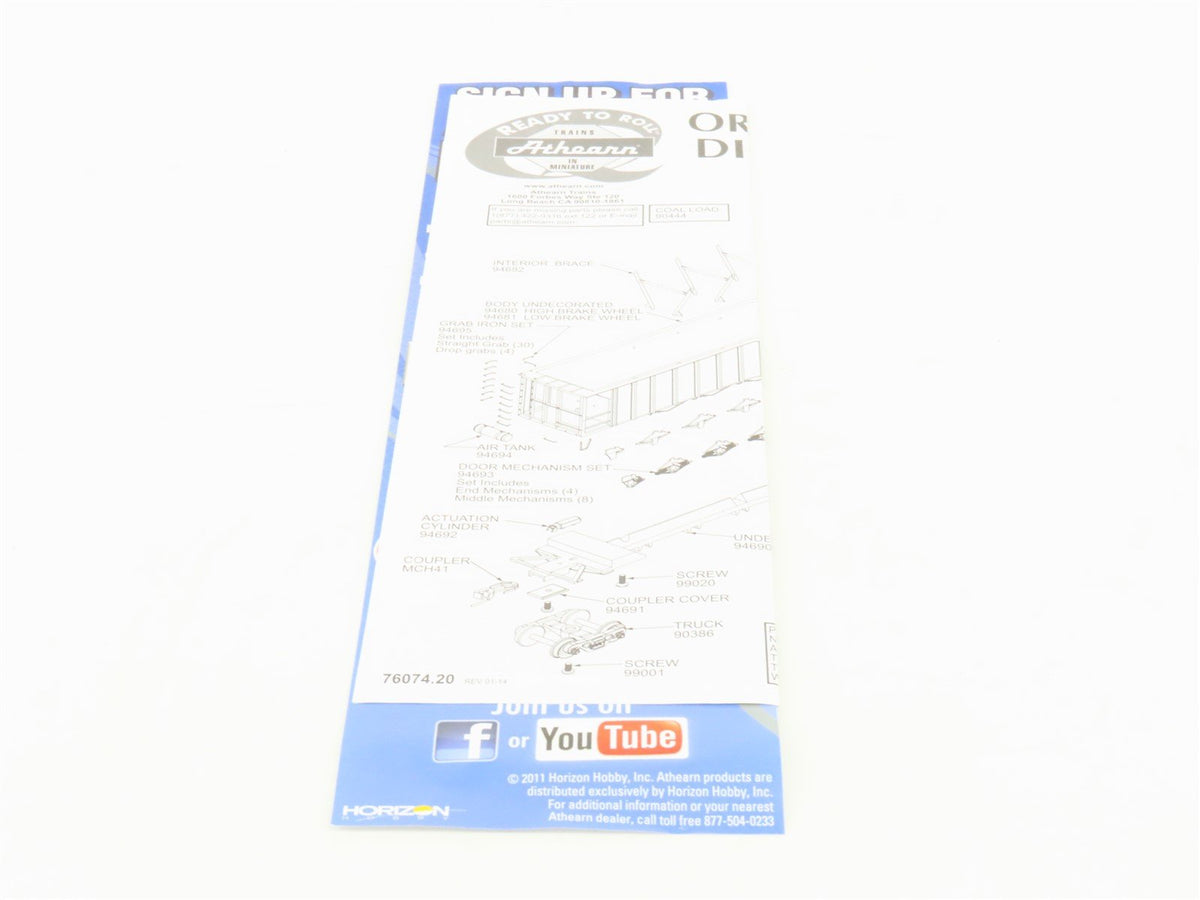 HO Athearn ATH98341 SOU Southern Ortner 5-Bay Rapid Discharge Hopper #79578