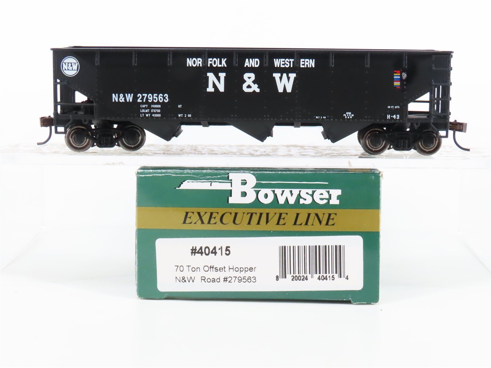 HO Scale Bowser Executive Line 40415 N&W Norfolk & Western 3-Bay Hopper #279563