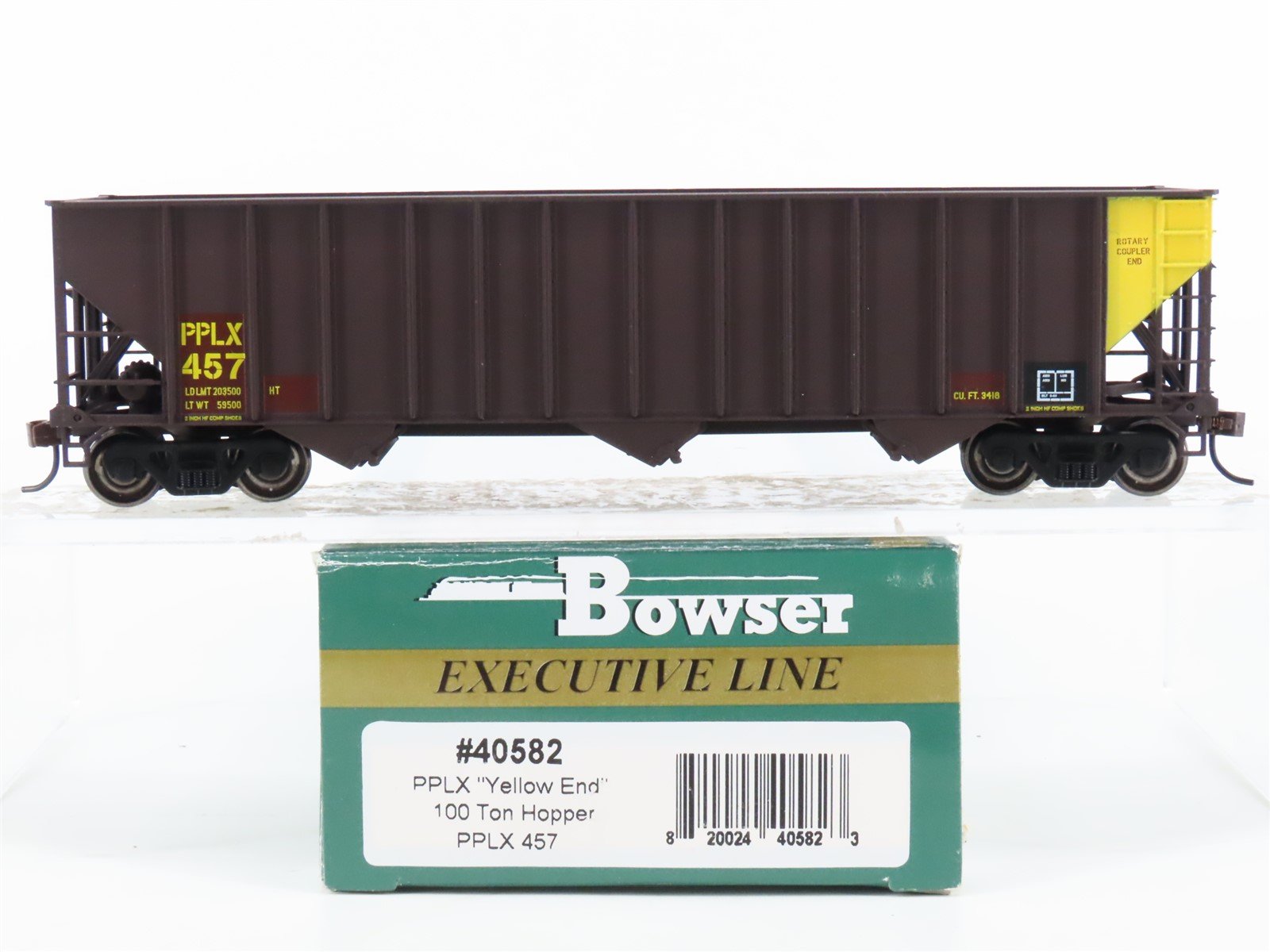 HO Scale Bowser Executive Line 40582 PPLX 3-Bay Open Hopper #457