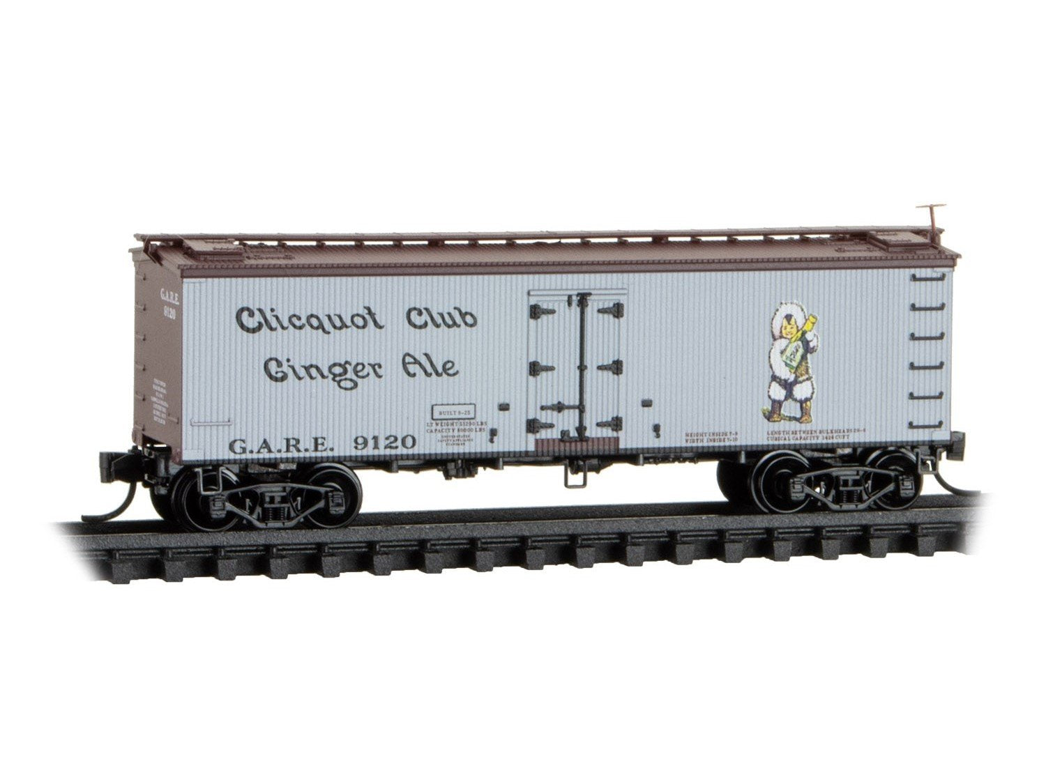 N Micro-Trains MTL 05800610 GARE Clicquot Club Ginger Ale 36' Wood Reefer #9120