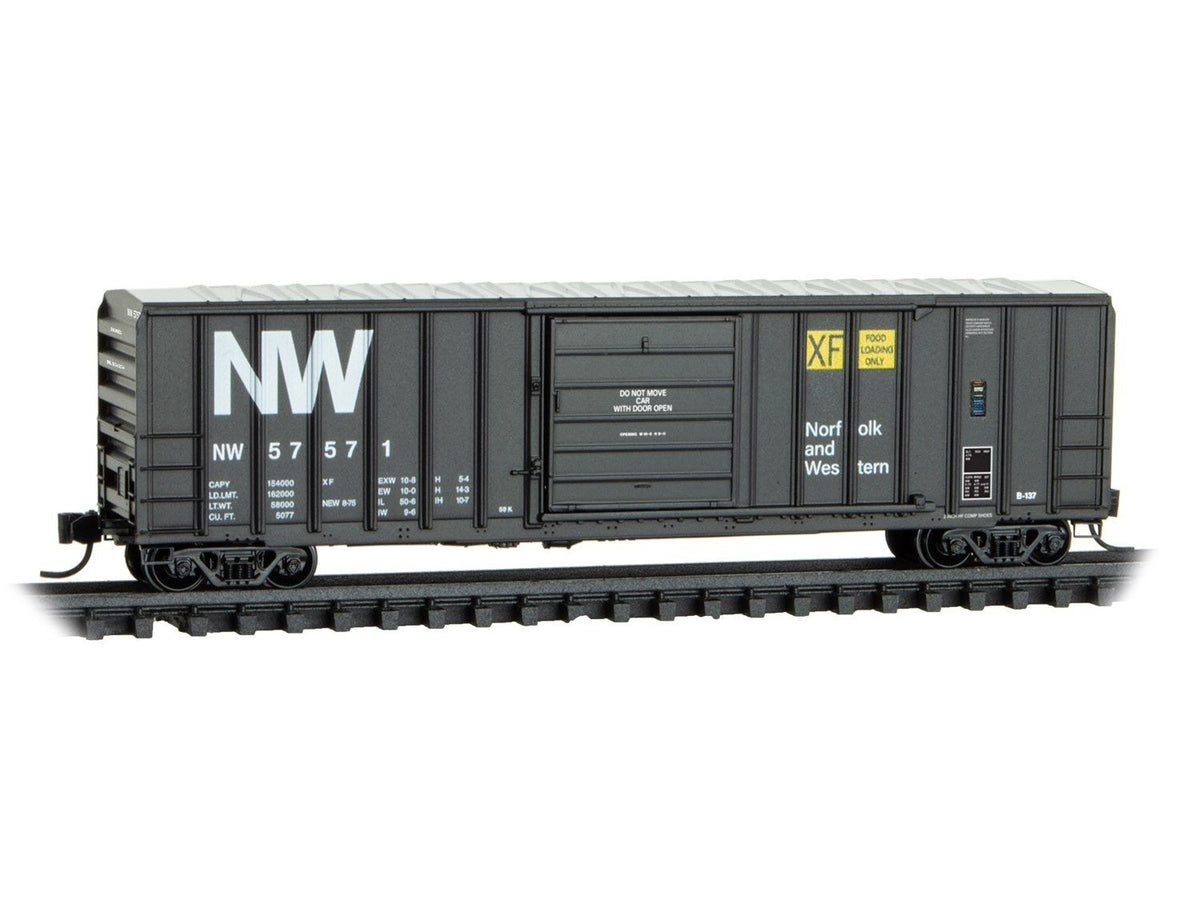 N Micro-Trains MTL 02500456 NW Norfolk &amp; Western 50&#39; Rib Side Box Car #57571