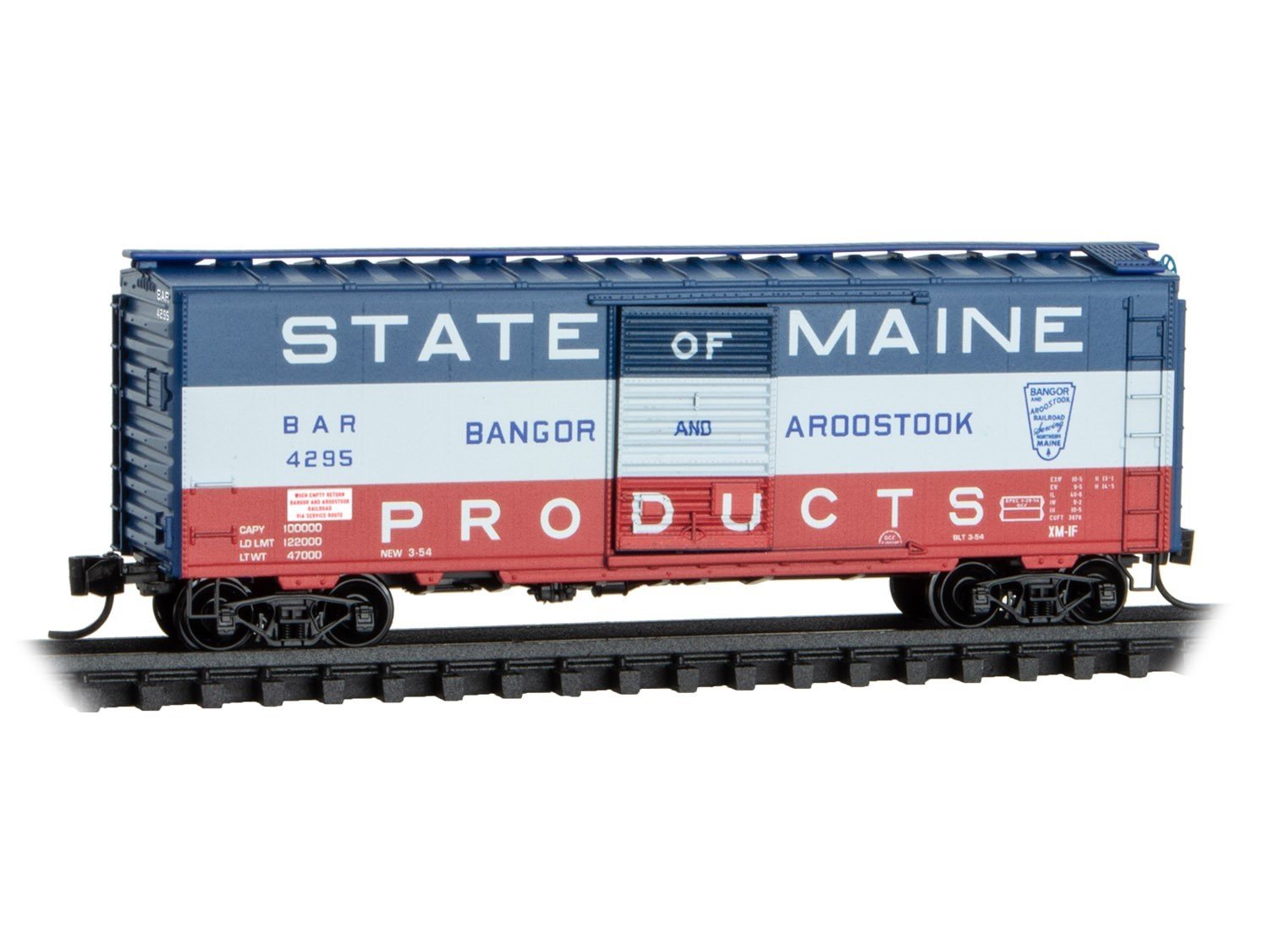 N Micro-Trains MTL 02000497 BAR "State of Maine" 40' Single Door Box Car #4295