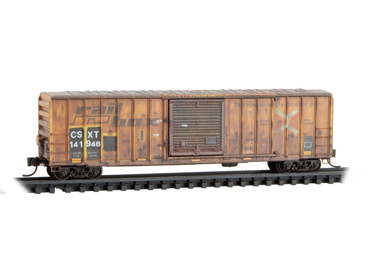 N Scale Micro-Trains MTL 02544439 CSX/ex-Railbox 50&#39; Box Car #141948 - Weathered