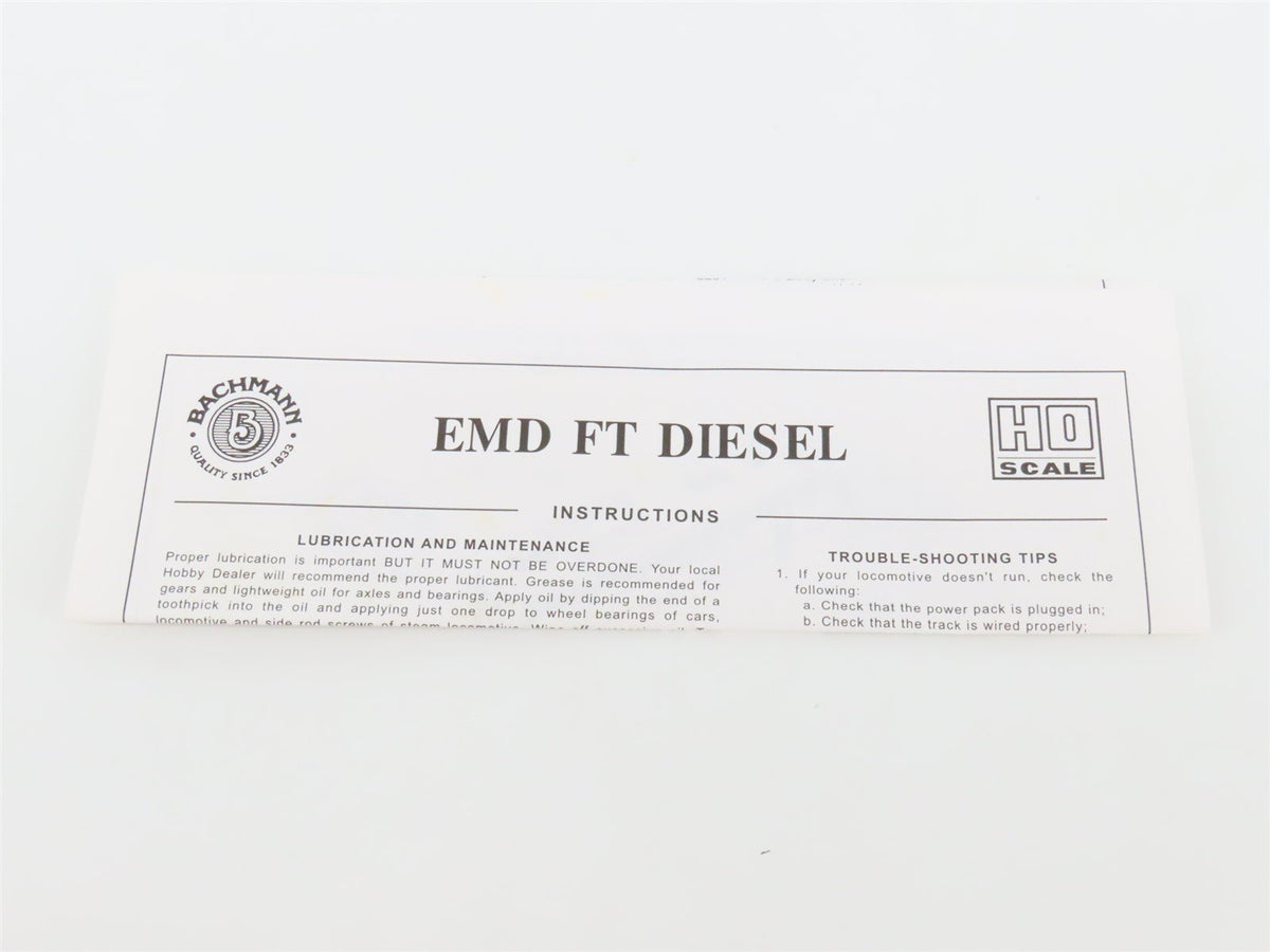 HO Scale Bachmann 11705 SAL Seaboard Air Line EMD FTA Diesel Locomotive No#