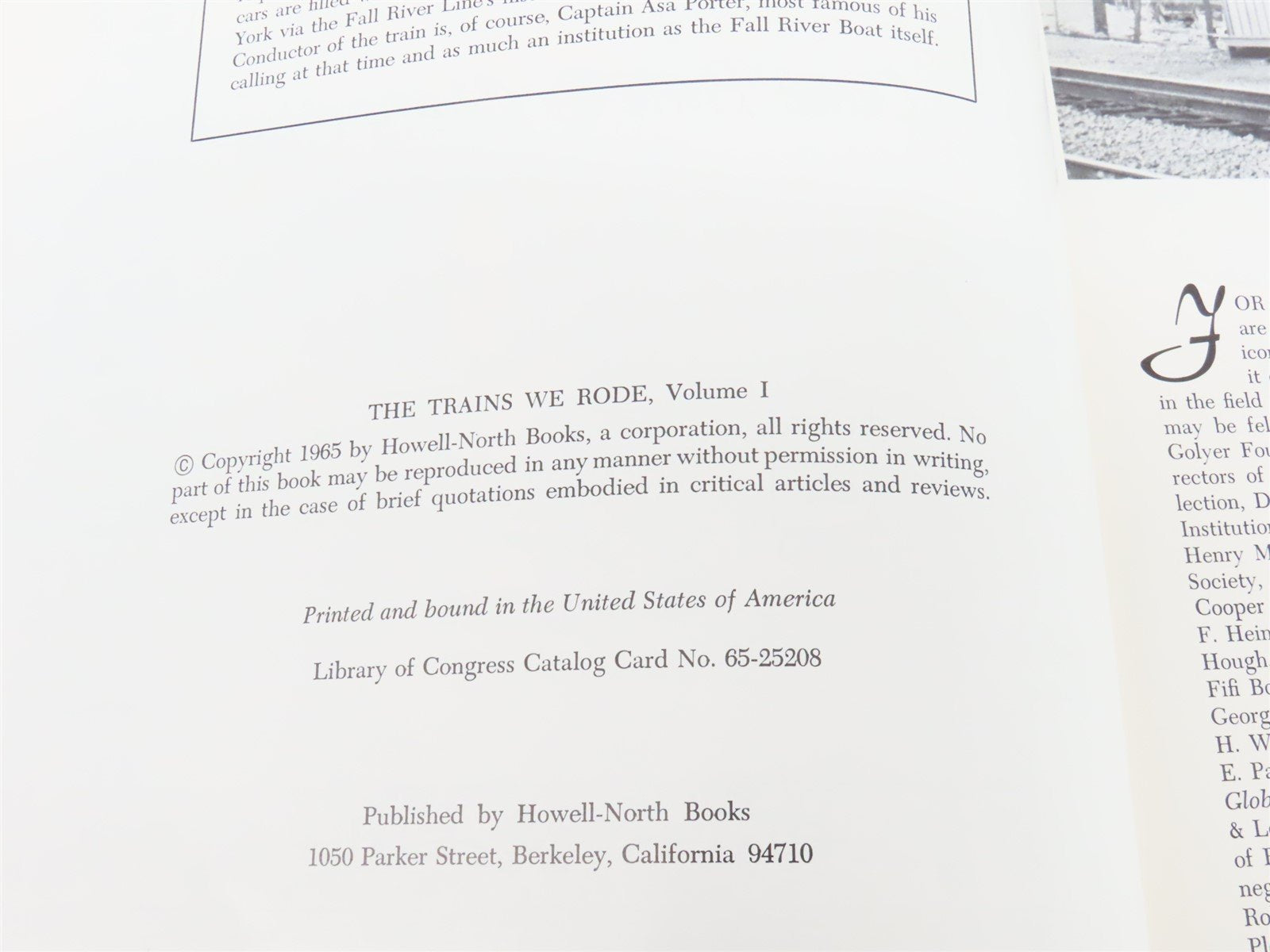 The Trains We Rode Volume 1 by Lucius Beebe & Charles Clegg ©1965 HC Book