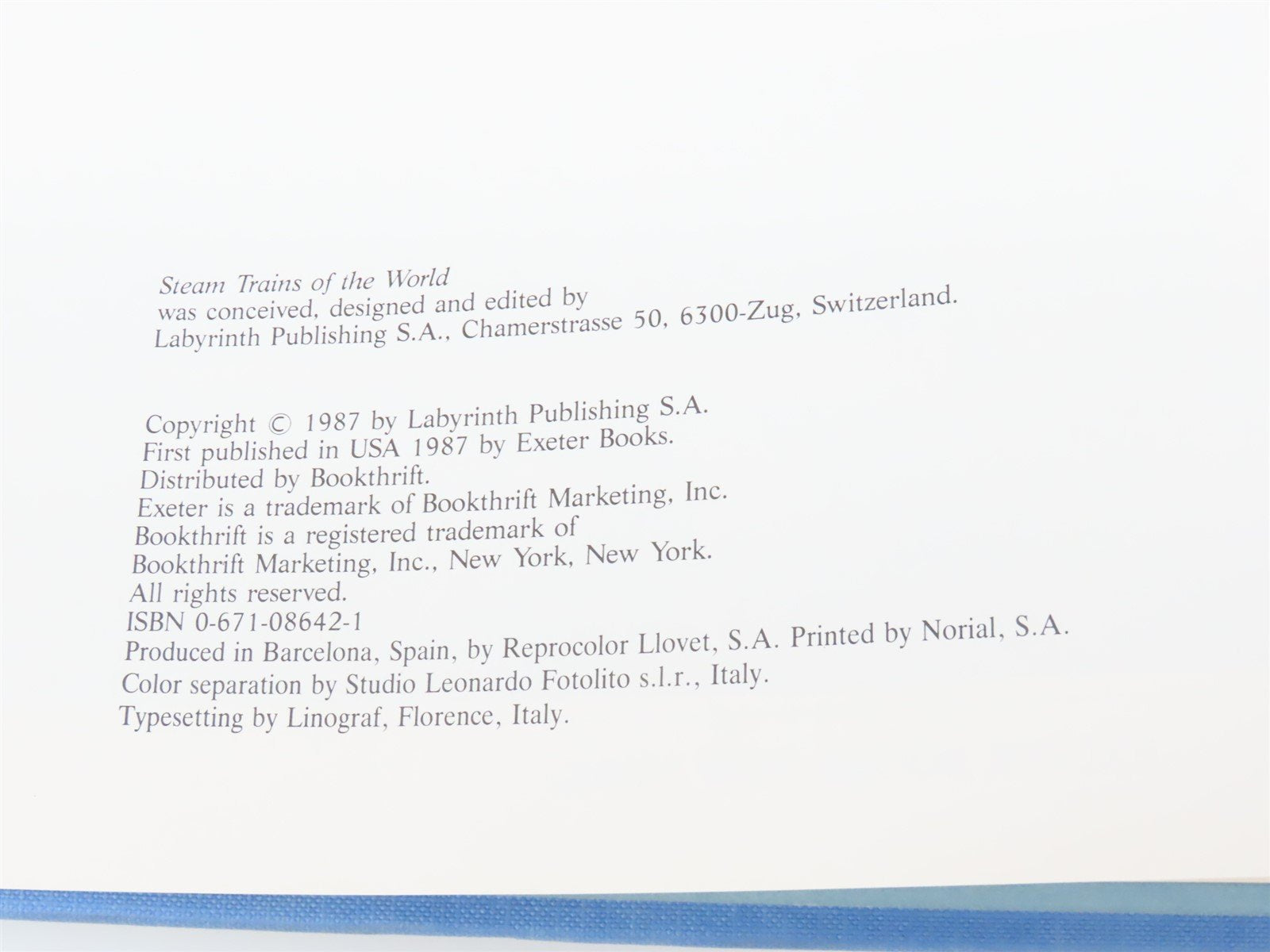 Steam • Trains Of The World by Colin Garratt ©1987 HC Book