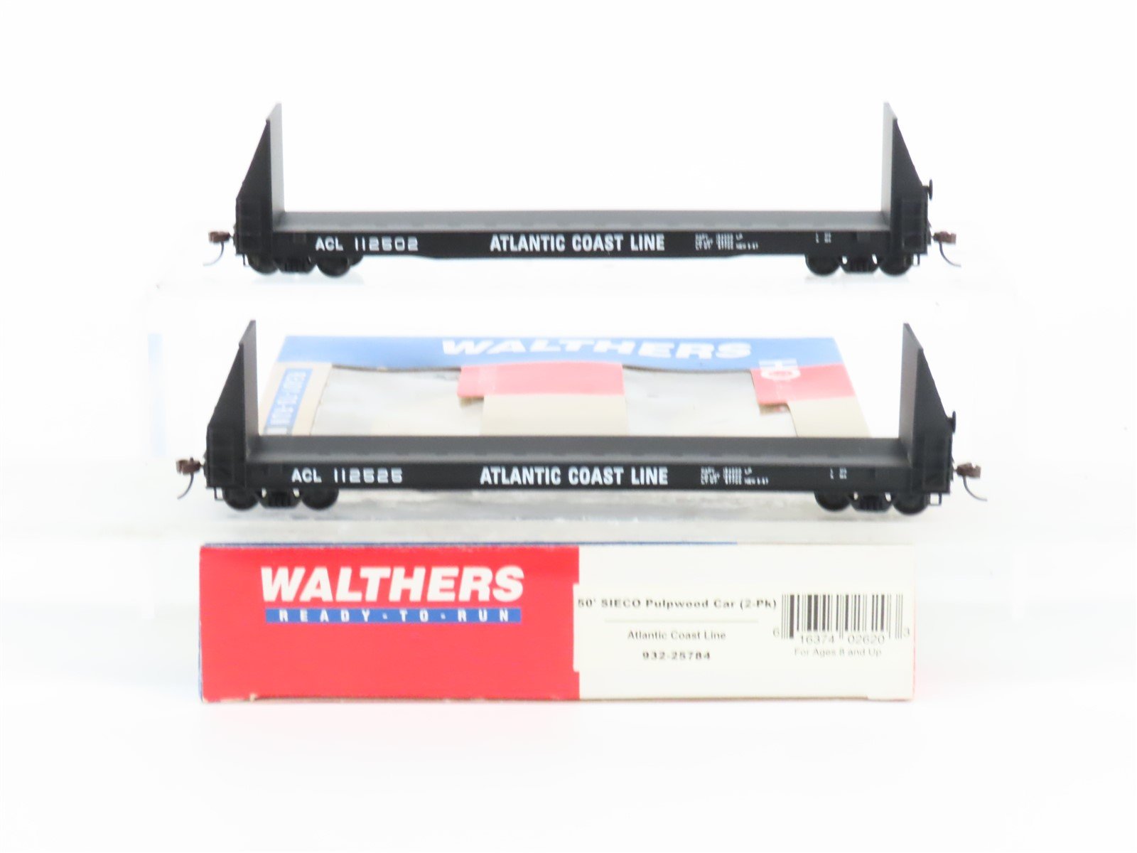 HO Scale Walthers 932-25784 ACL Atlantic Coast Line 50' Pulpwood Car 2-Pack