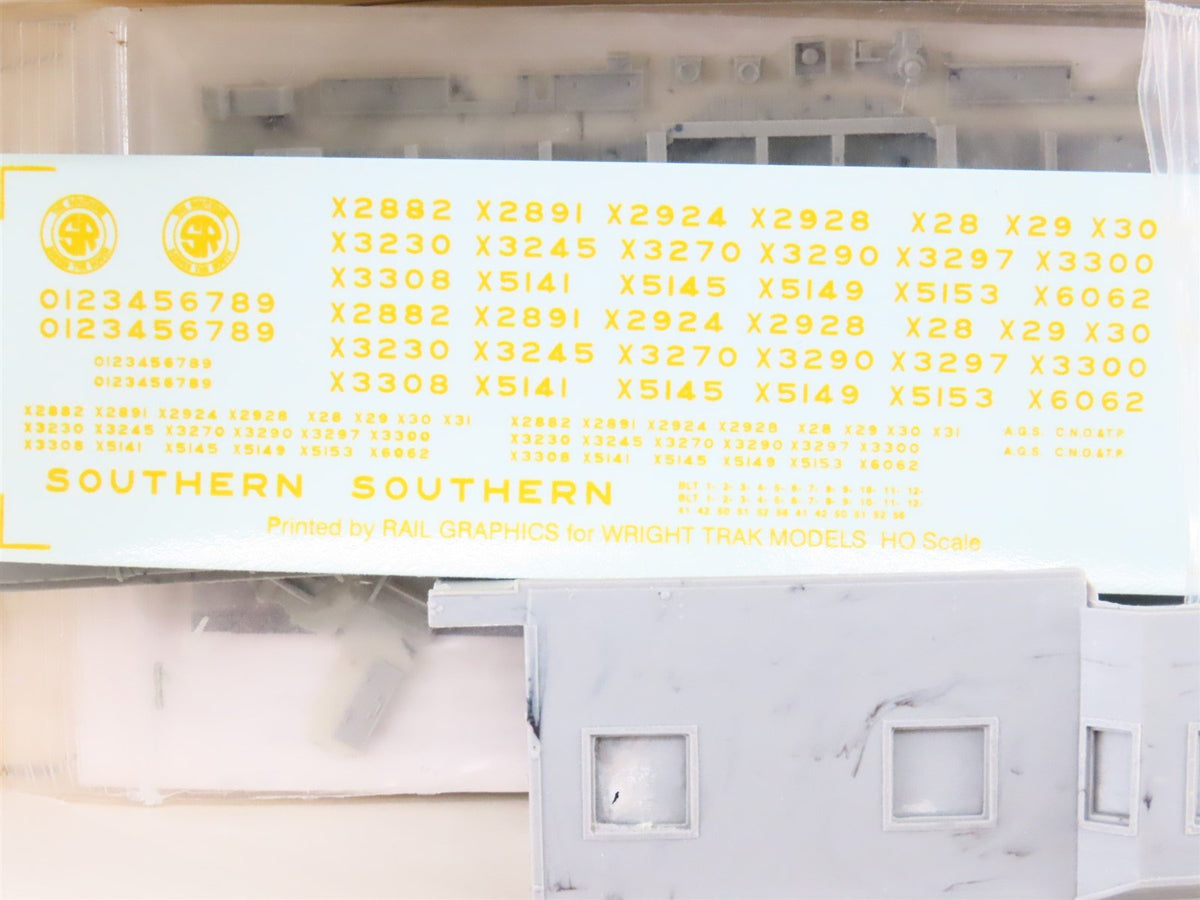 HO Scale Wright Trak SOU-01 Undecorated w/Southern Decals Bay Window Caboose Kit