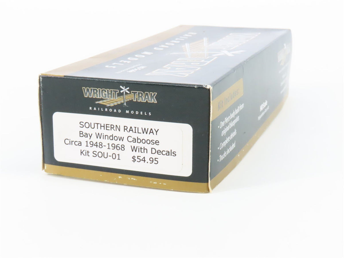 HO Scale Wright Trak SOU-01 Undecorated w/Southern Decals Bay Window Caboose Kit