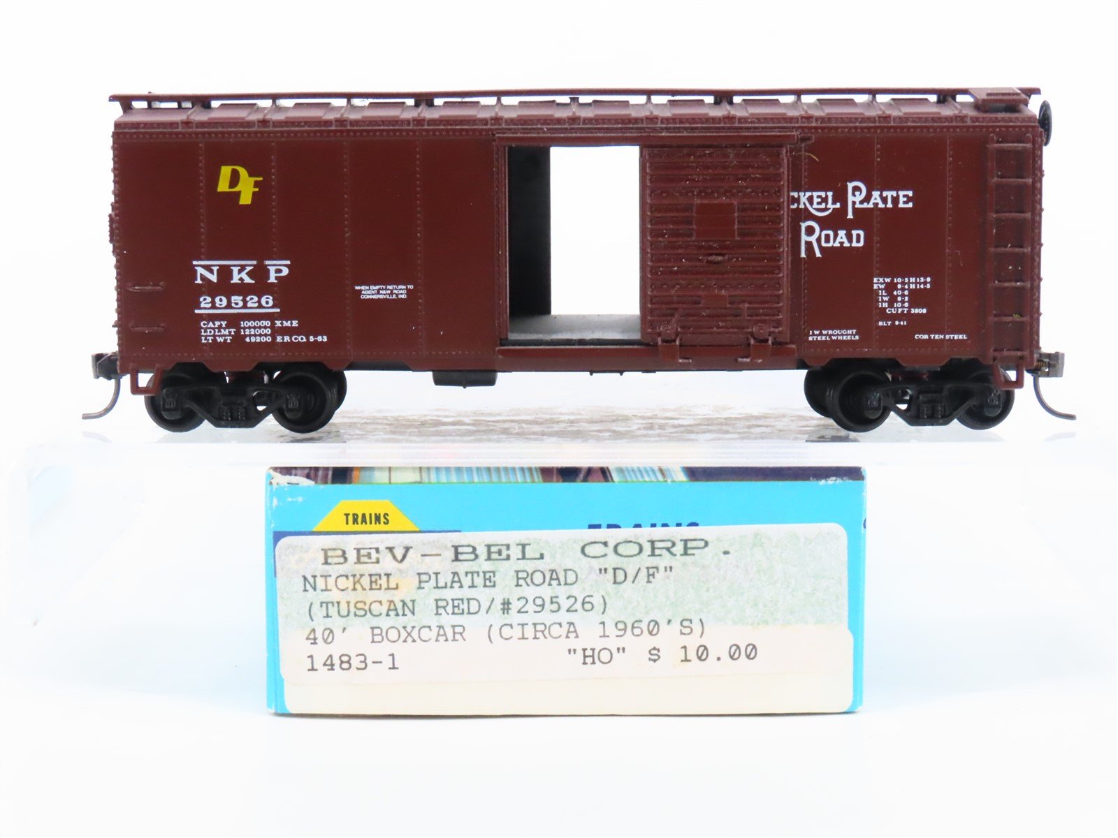 HO Scale Athearn Bev-Bel 1483-1 NKP Nickel Plate Road 40' Box Car #29526