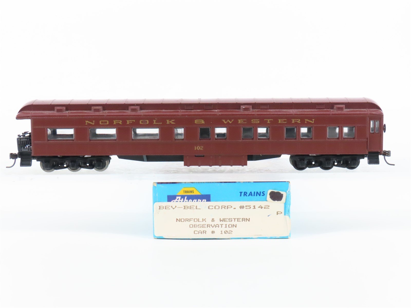 HO Scale Athearn Bev-Bel 5142 NW Norfolk & Western Observation Passenger #102