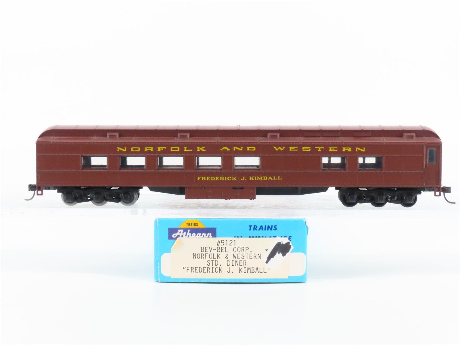 HO Scale Athearn Bev-Bel 5121 N&W Norfolk & Western Diner Passenger Car