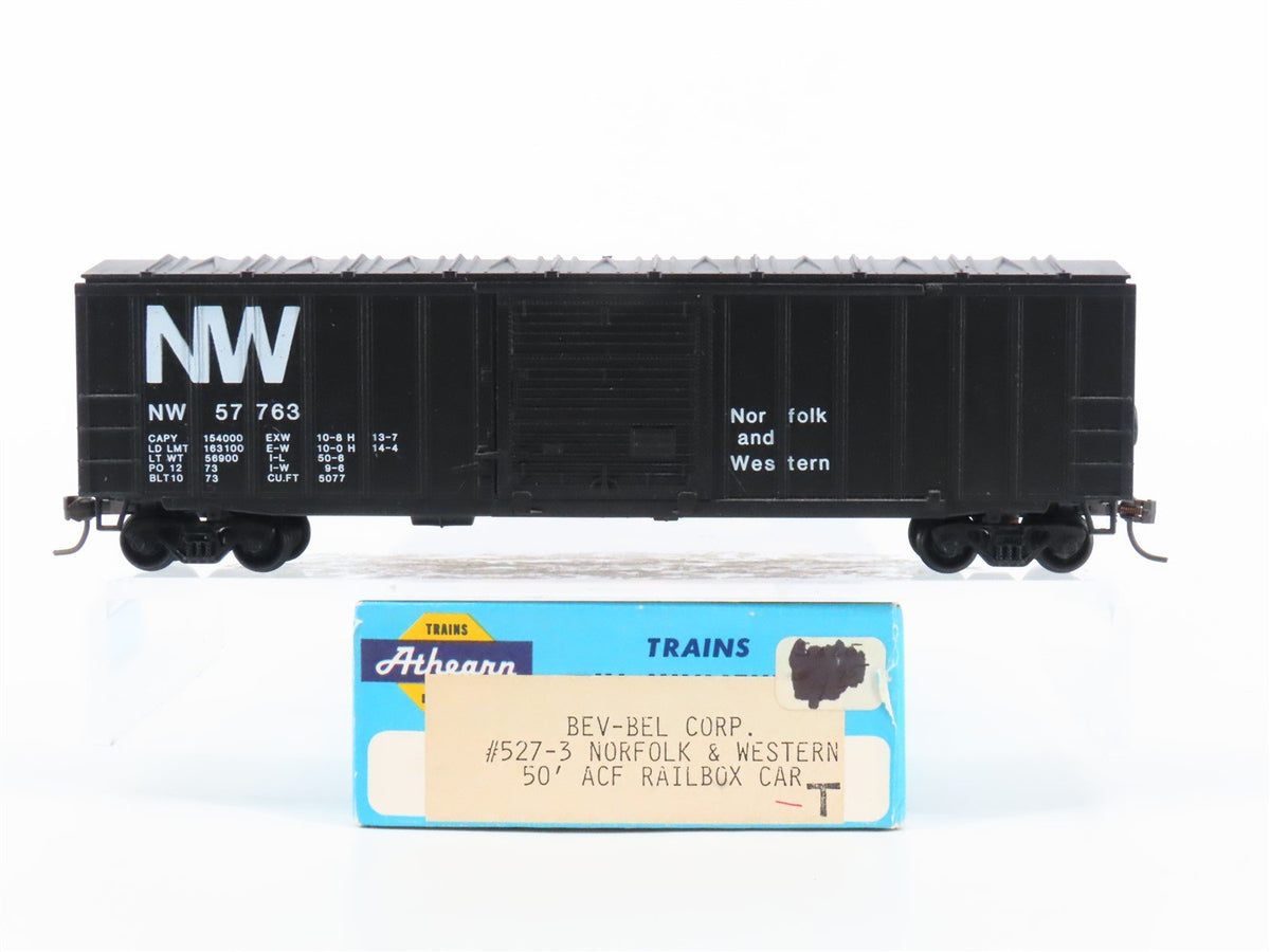 HO Scale Athearn Bev-Bel 527-3 NW Norfolk &amp; Western 50&#39; Box Car #57763