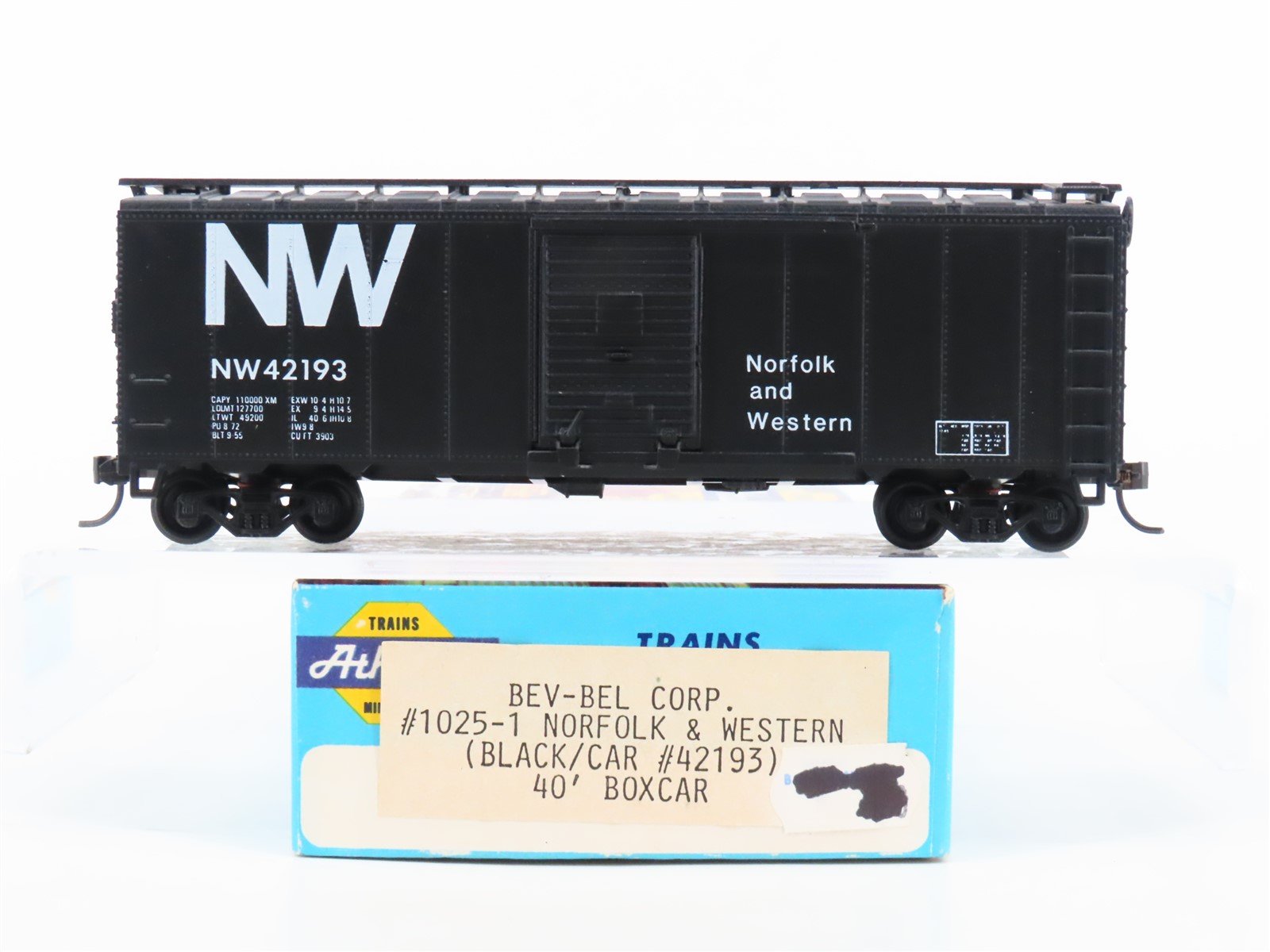 HO Scale Athearn Bev-Bel 1025-1 NW Norfolk & Western 40' Box Car #42193