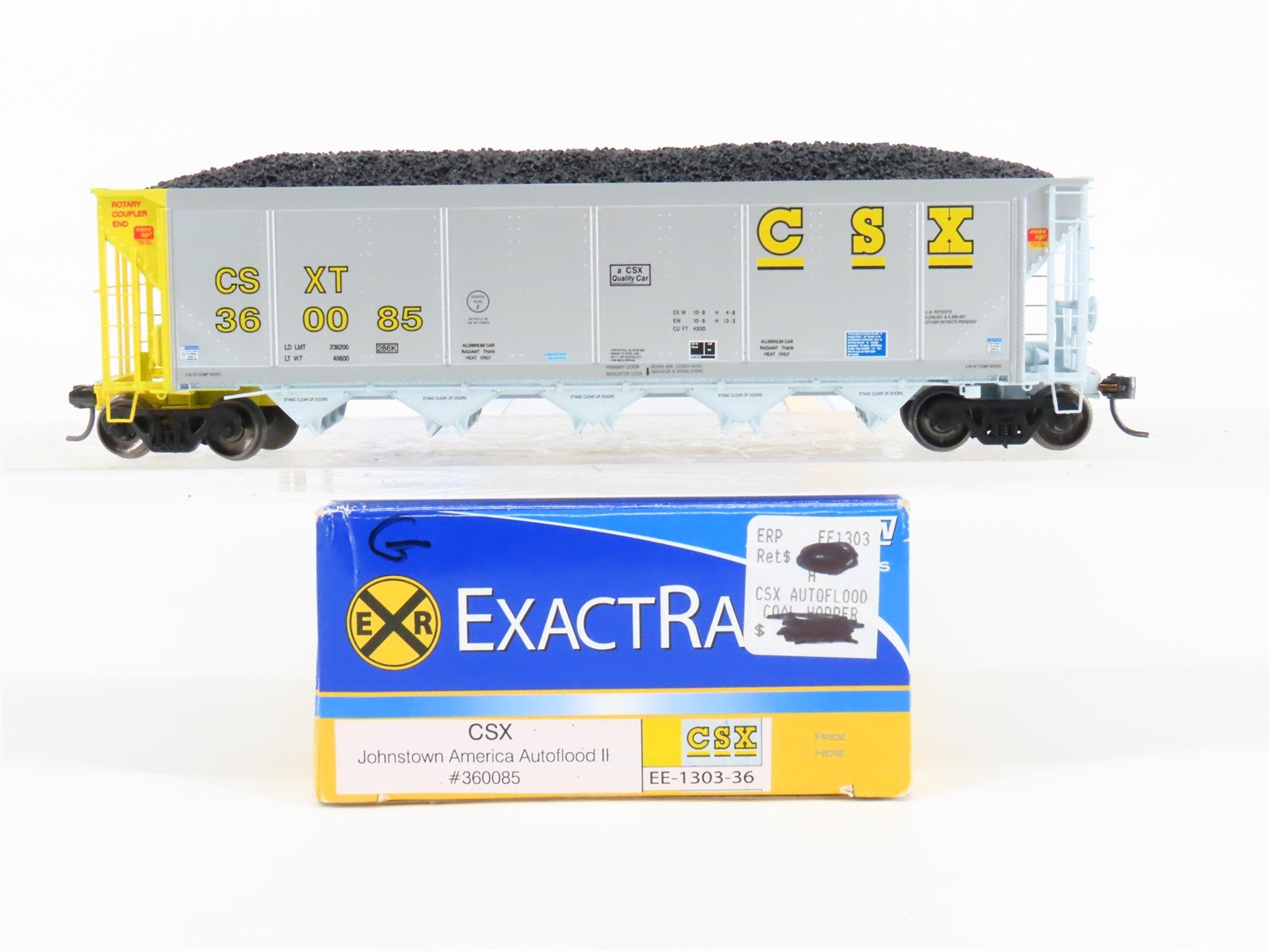 HO Scale ExactRail Evolution EE-1303-36 CSXT CSX 5-Bay Hopper #360085 w/ Load