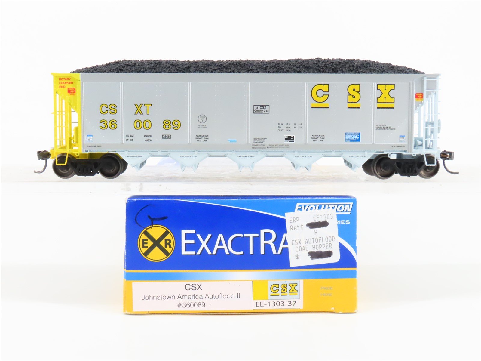 HO Scale ExactRail Evolution EE-1303-37 CSXT CSX 5-Bay Hopper #360089 w/ Load