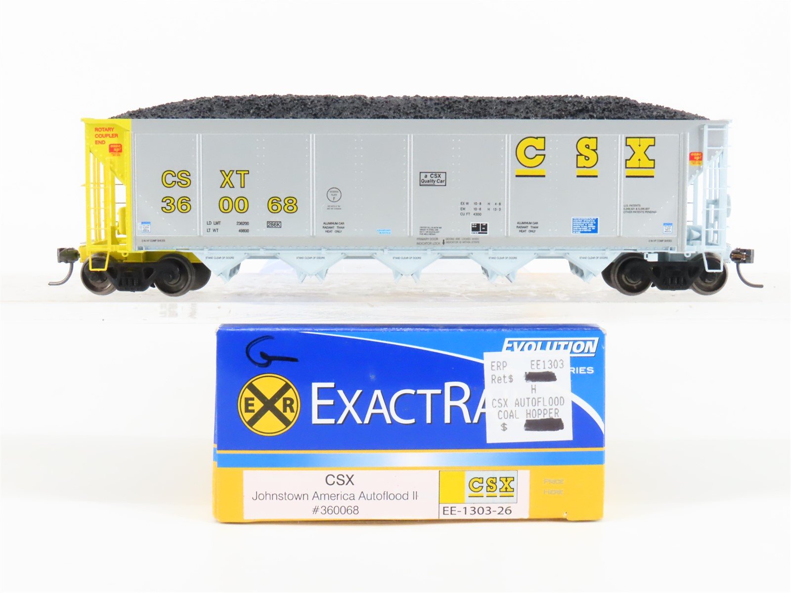 HO Scale ExactRail Evolution EE-1303-26 CSXT CSX 5-Bay Hopper #360068 w/ Load