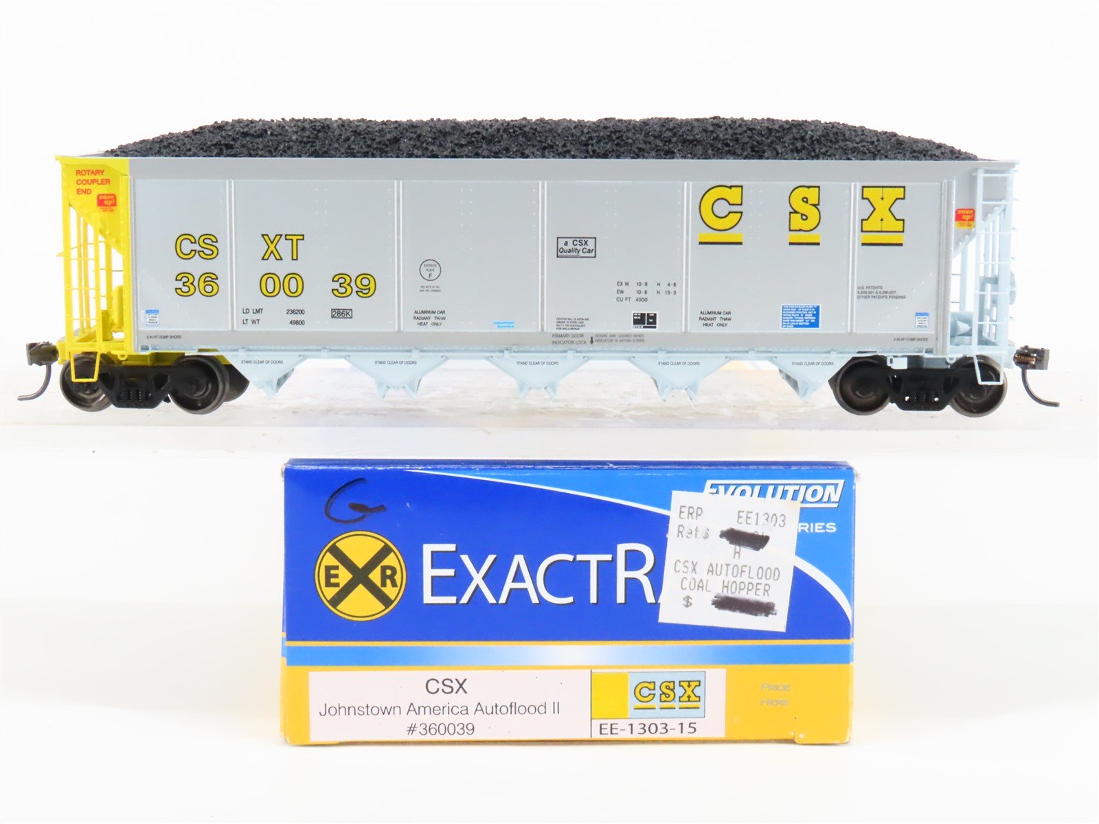 HO Scale ExactRail Evolution EE-1303-15 CSXT CSX 5-Bay Hopper #360039 w/ Load