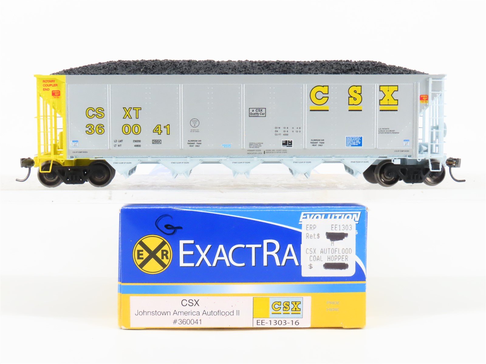HO Scale ExactRail Evolution EE-1303-16 CSXT CSX 5-Bay Hopper #360041 w/ Load