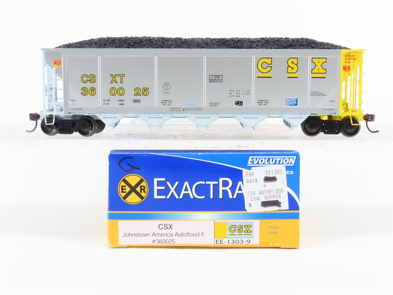 HO Scale ExactRail Evolution EE-1303-9 CSXT CSX 5-Bay Hopper #360025 w/ Load