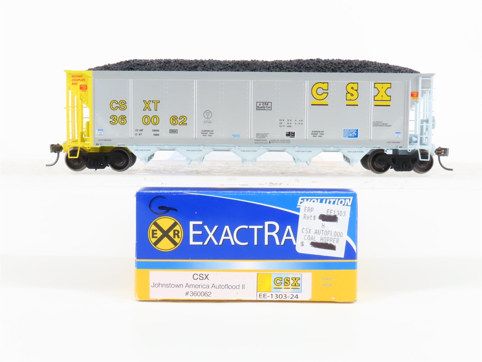 HO Scale ExactRail Evolution EE-1303-24 CSXT CSX 5-Bay Hopper #360062 w/ Load