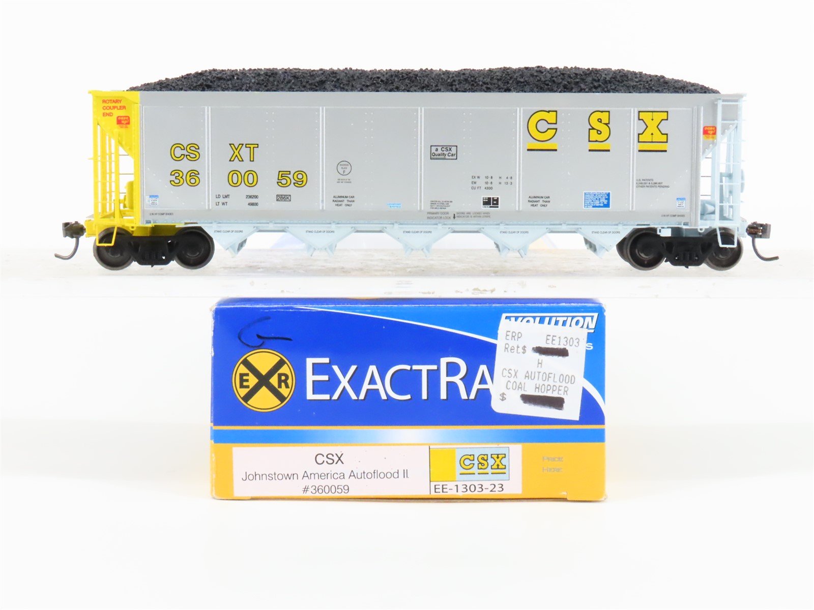 HO Scale ExactRail Evolution EE-1303-23 CSXT CSX 5-Bay Hopper #360059 w/ Load