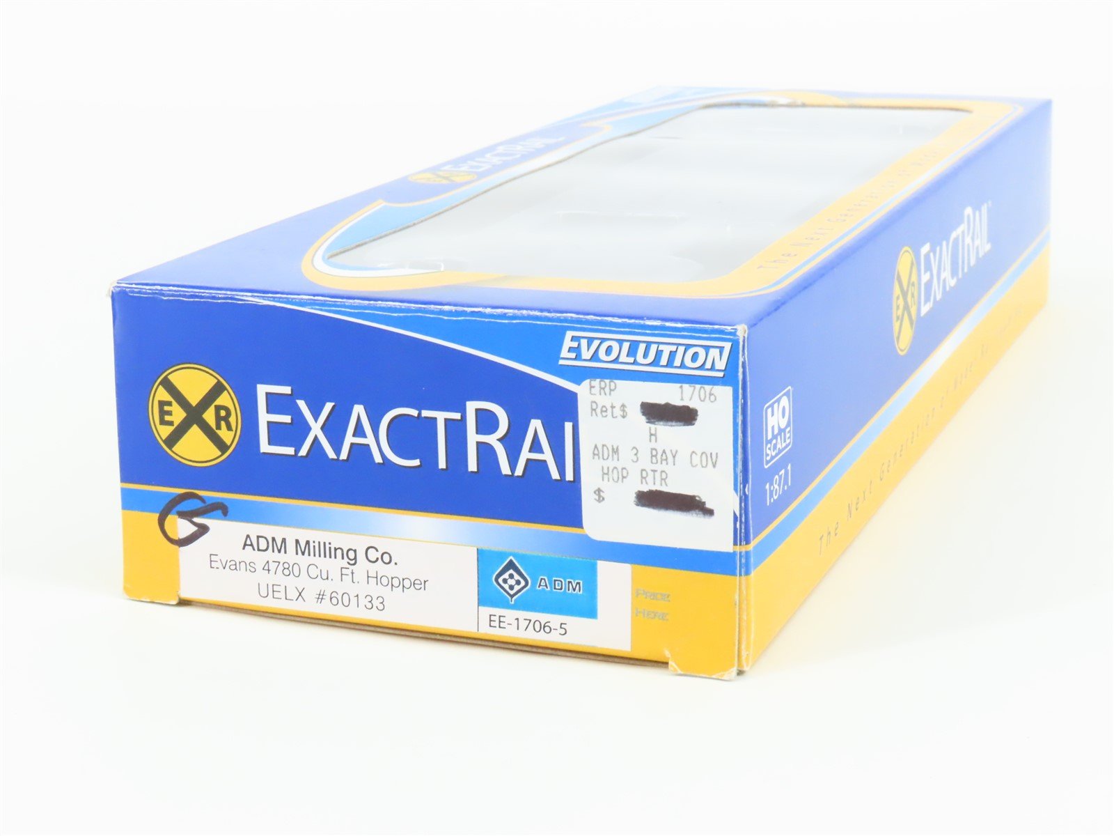 HO Scale ExactRail Evolution EE-1706-5 UELX ADM Milling Co. 3-Bay Hopper #60133