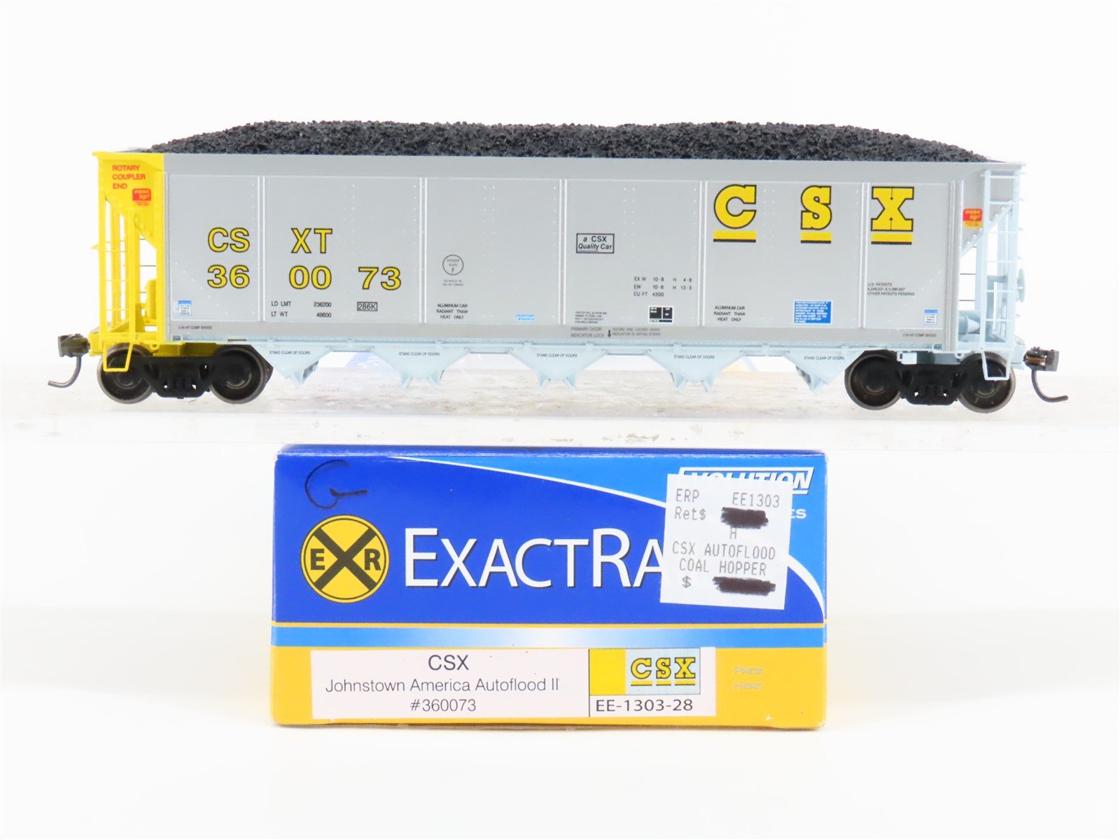 HO Scale ExactRail Evolution EE-1303-28 CSXT CSX 5-Bay Hopper #360073 w/ Load