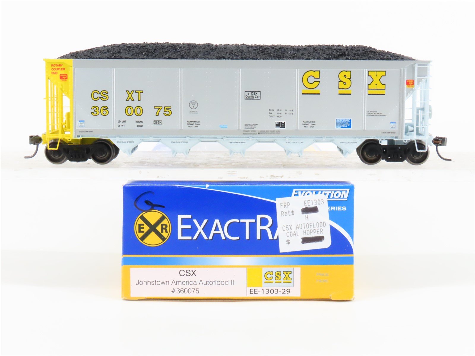 HO Scale ExactRail Evolution EE-1303-29 CSXT CSX 5-Bay Hopper #360075 w/ Load